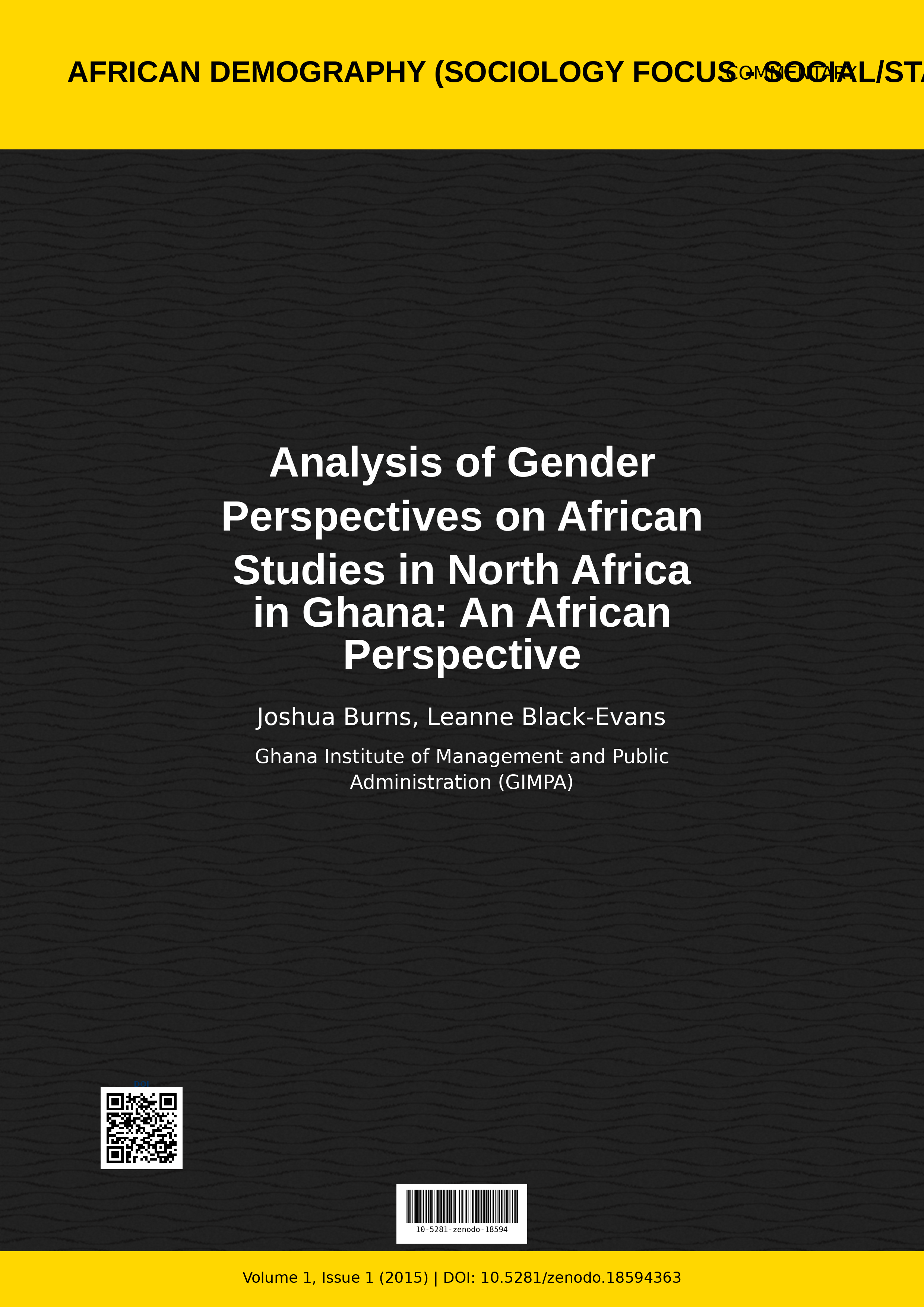 Cover image for: Analysis of Gender Perspectives on African Studies in North 