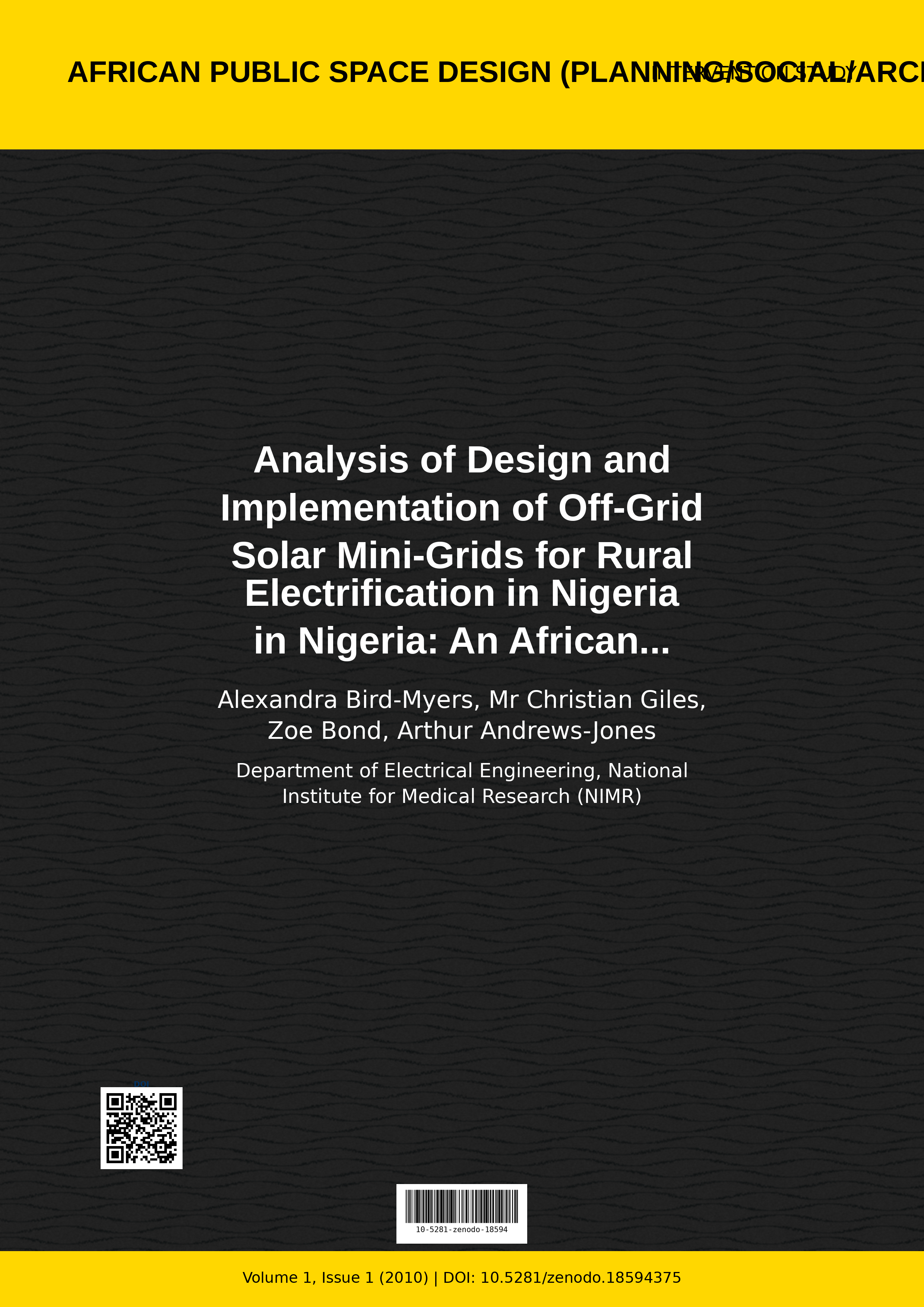 Cover image for: Analysis of Design and Implementation of Off-Grid Solar Mini