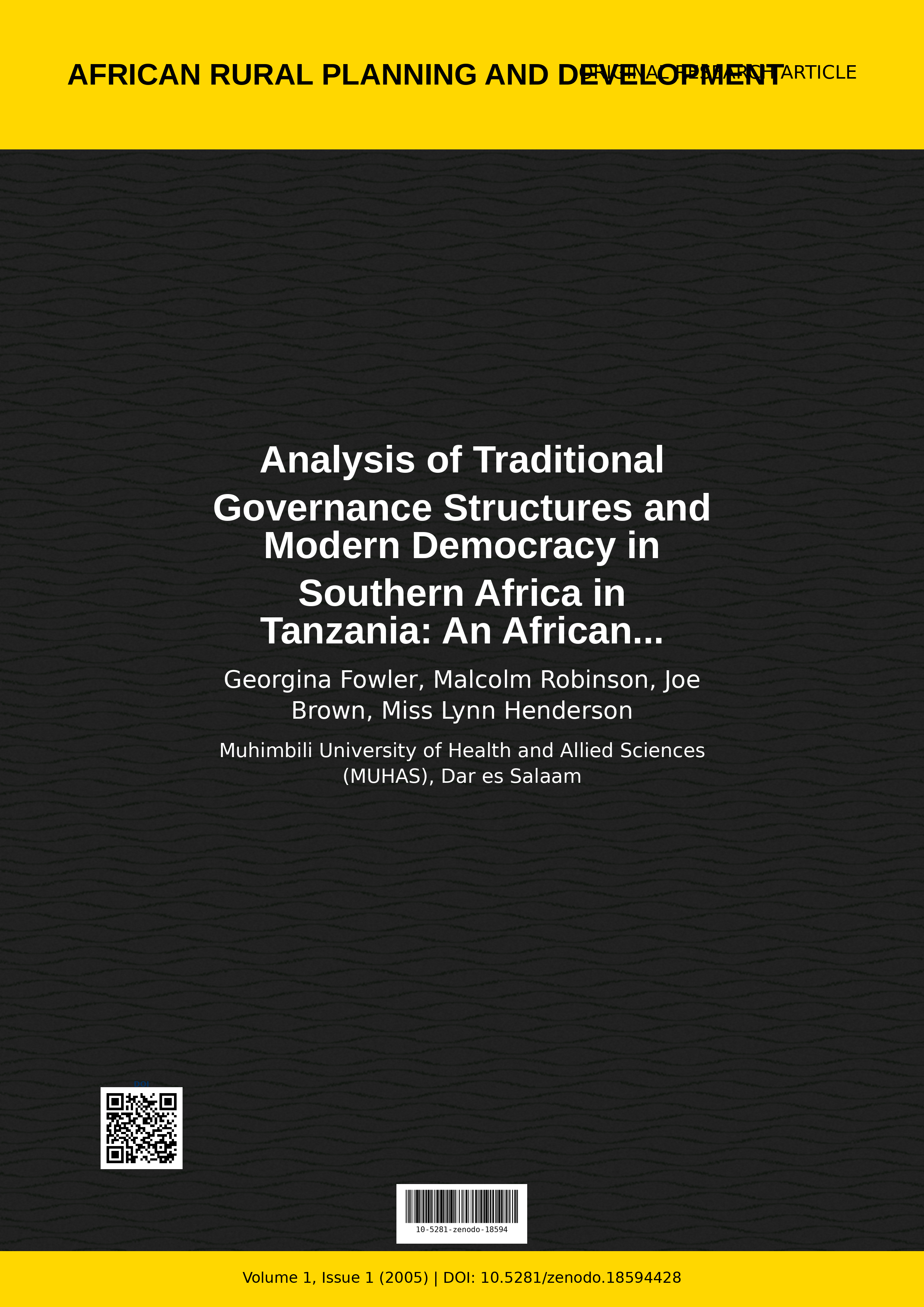 Cover image for: Analysis of Traditional Governance Structures and Modern Dem