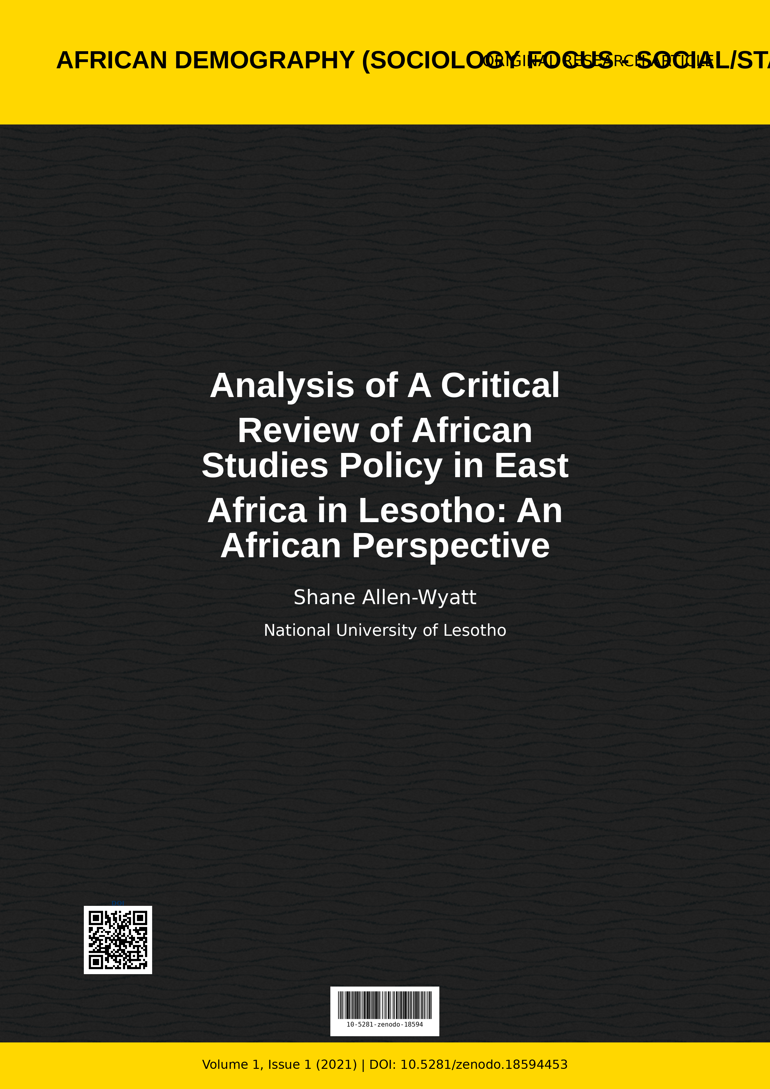 Cover image for: Analysis of A Critical Review of African Studies Policy in E