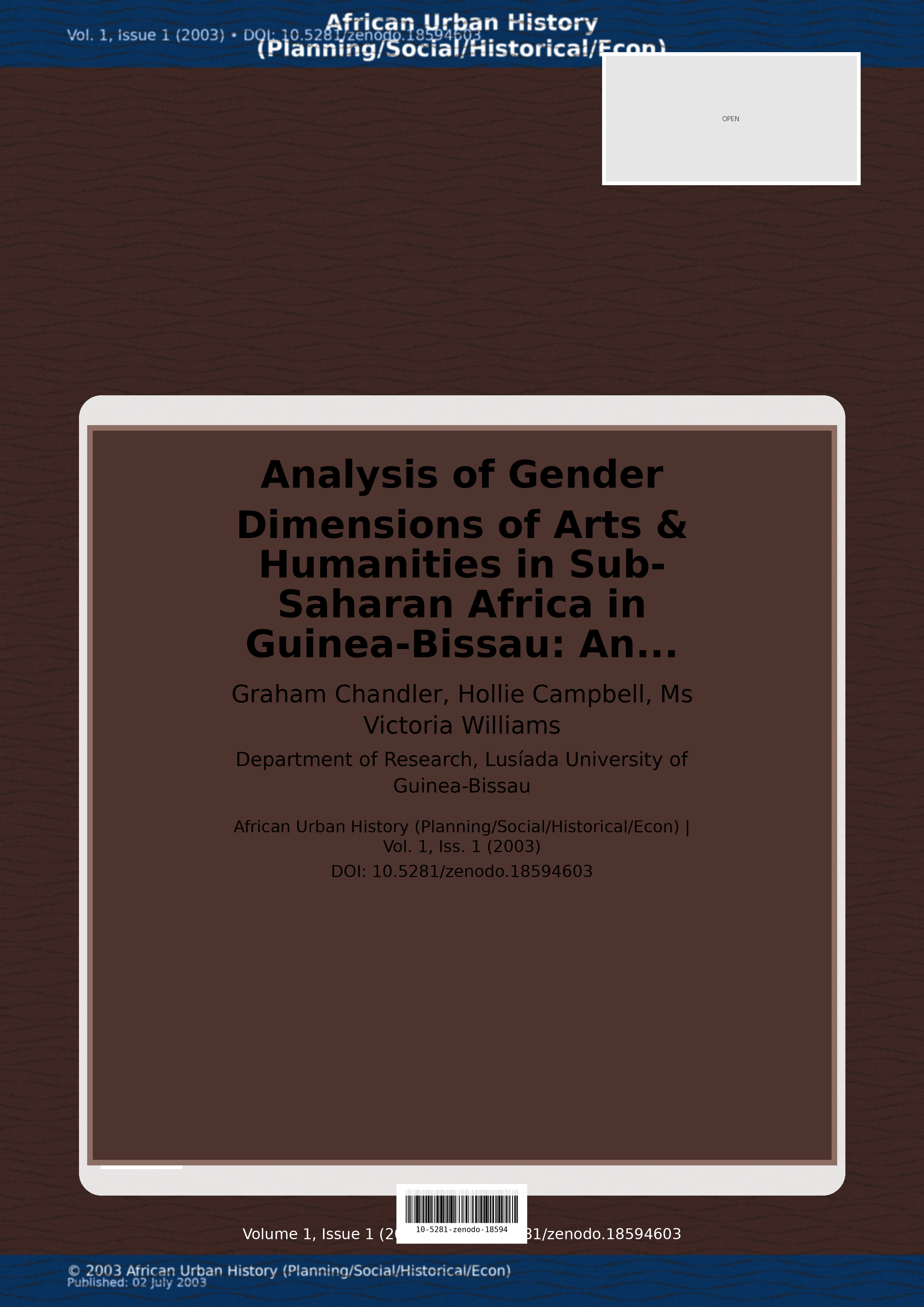 Cover image for: Analysis of Gender Dimensions of Arts & Humanities in Sub-Sa