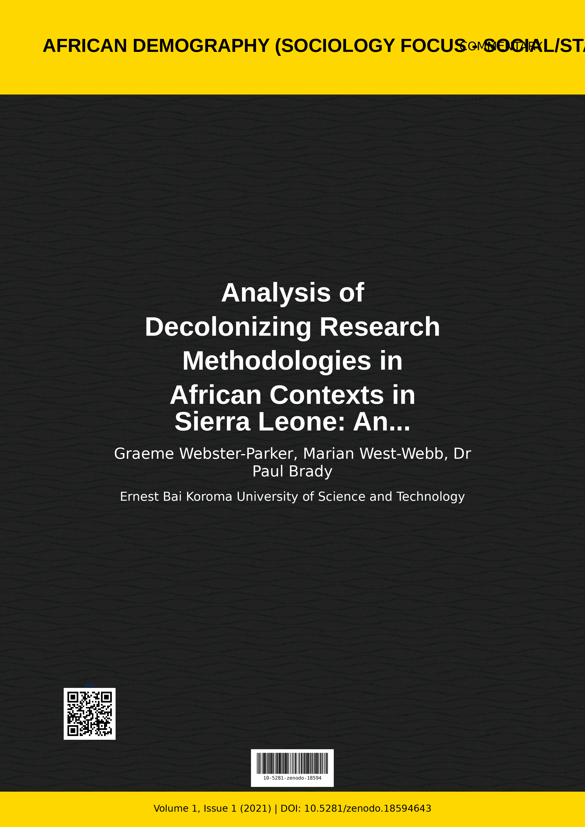 Cover image for: Analysis of Decolonizing Research Methodologies in African C