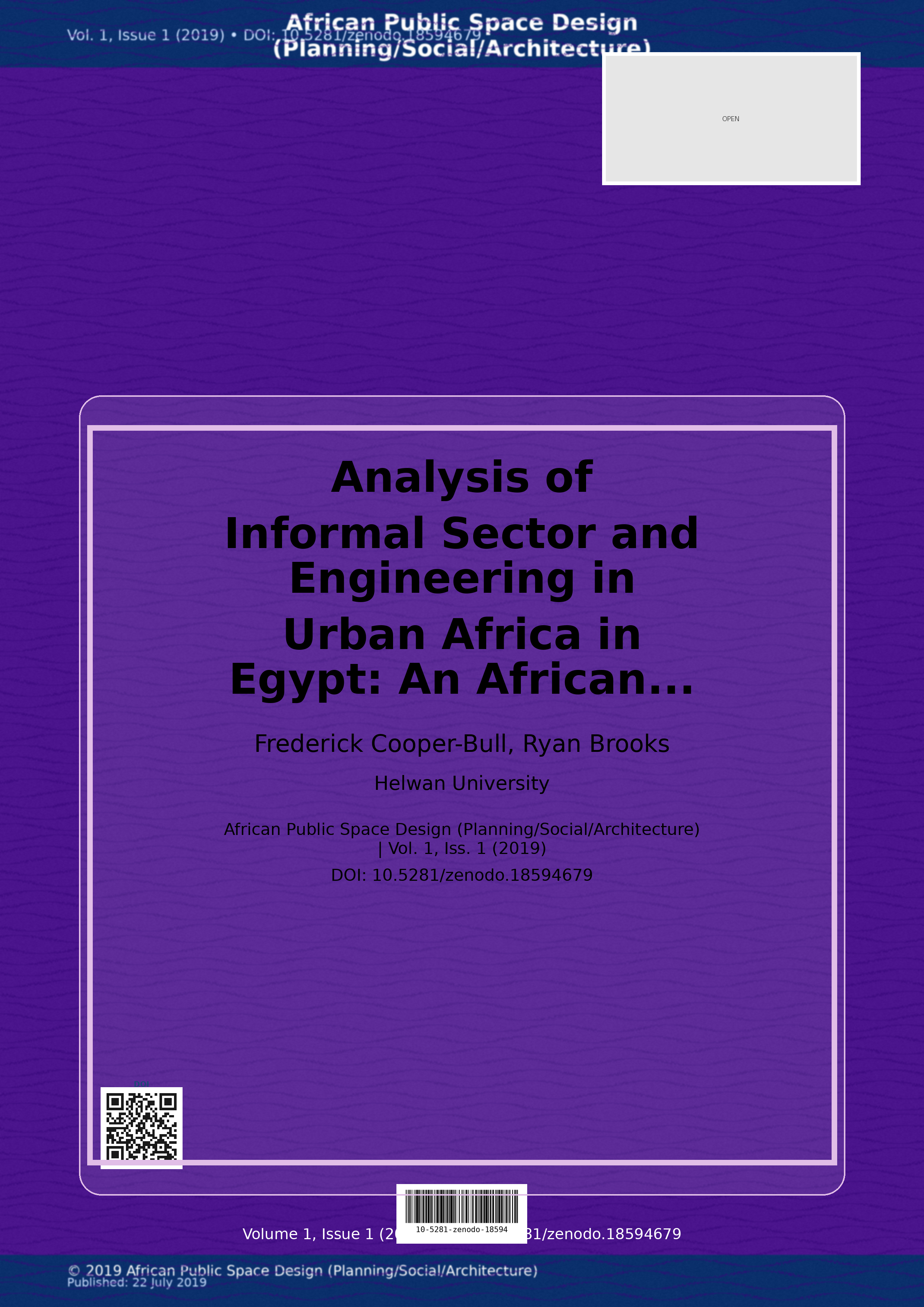 Cover image for: Analysis of Informal Sector and Engineering in Urban Africa 
