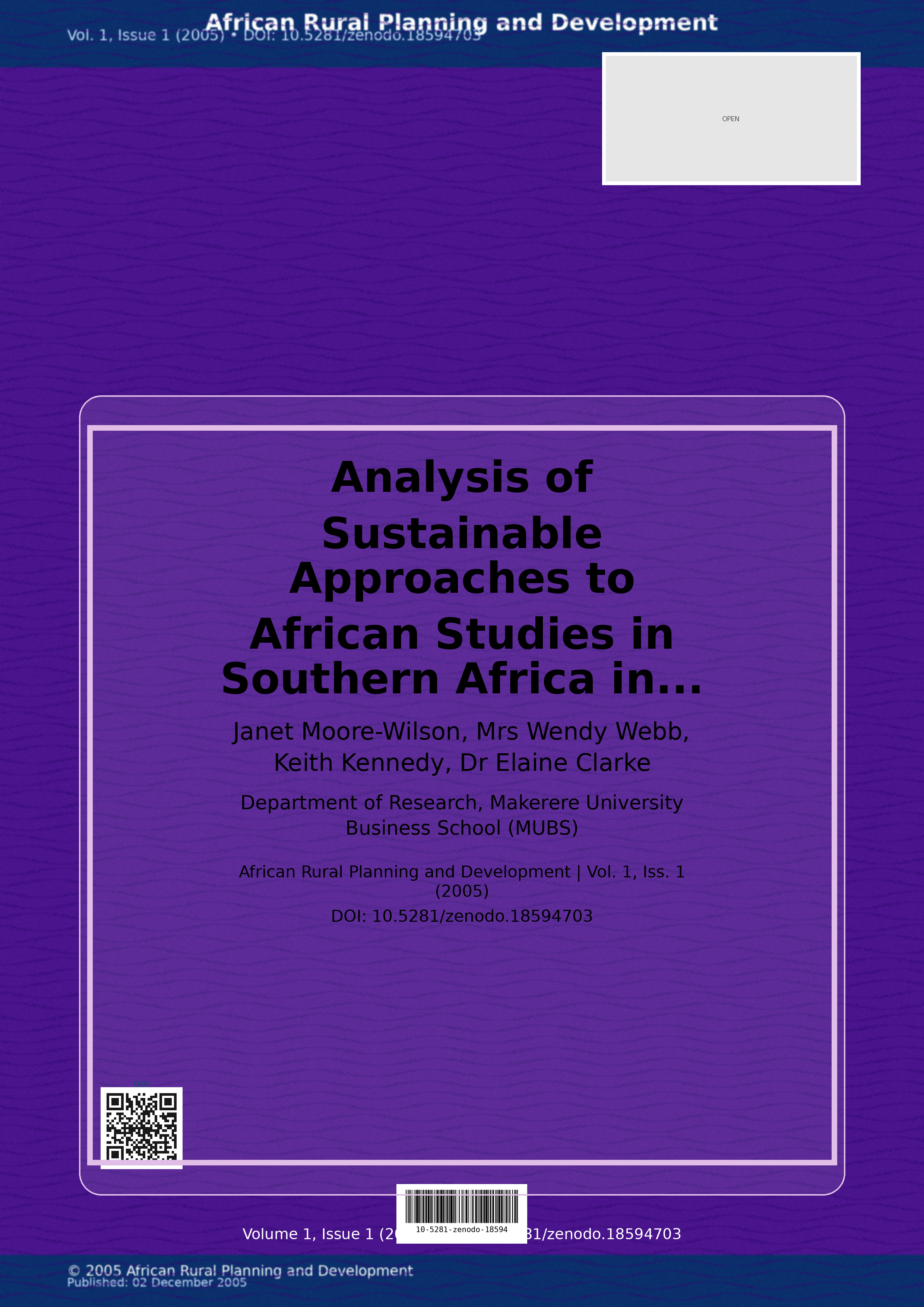 Cover image for: Analysis of Sustainable Approaches to African Studies in Sou