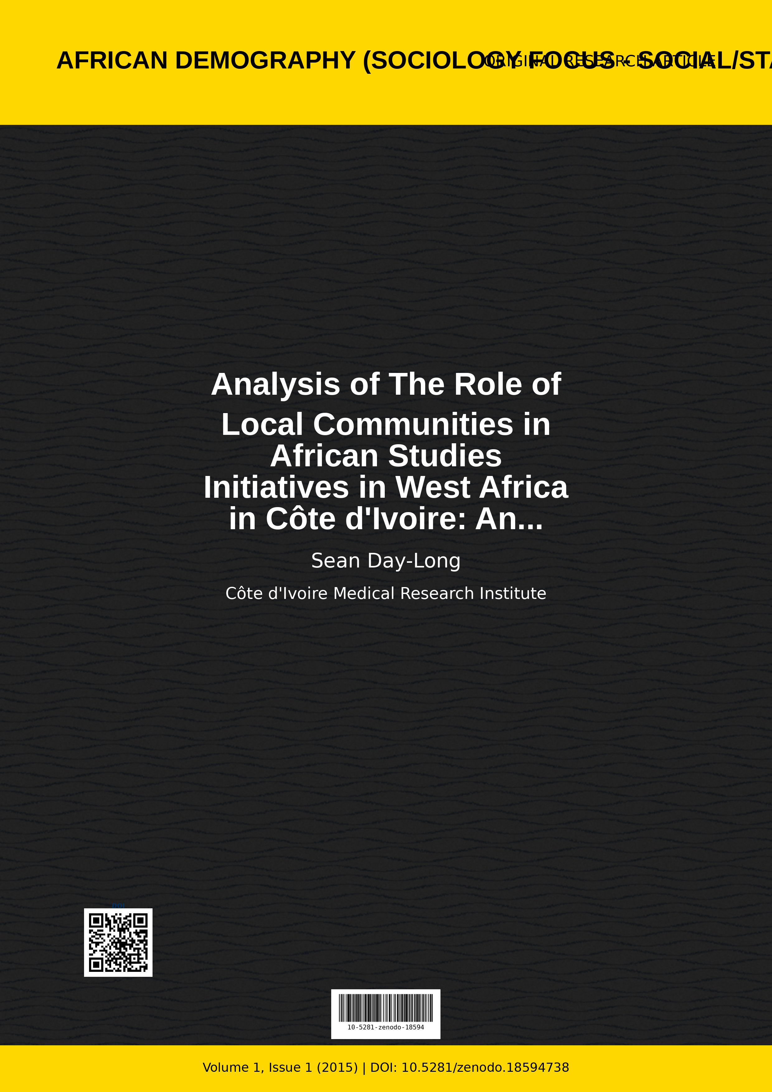 Cover image for: Analysis of The Role of Local Communities in African Studies