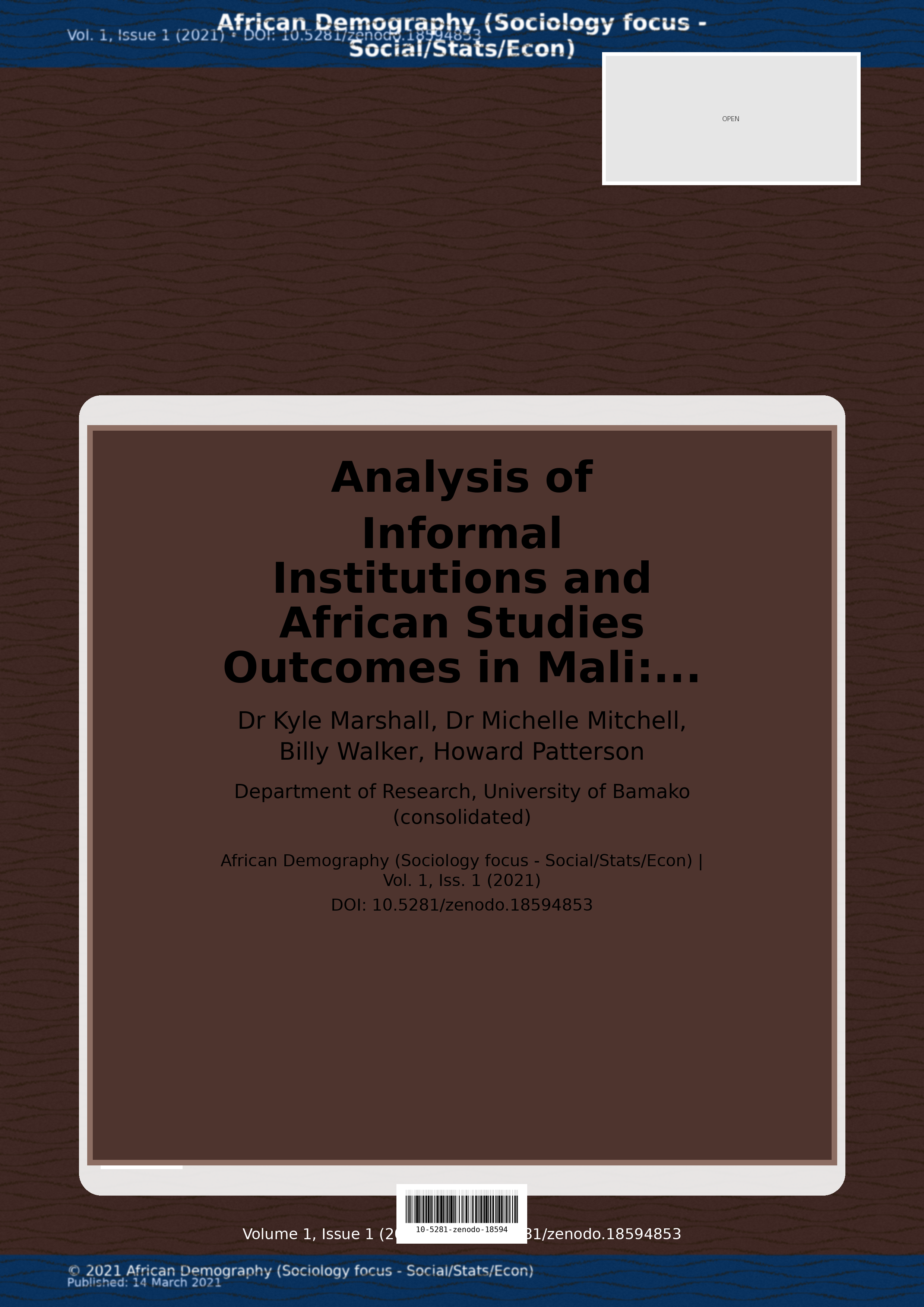 Cover image for: Analysis of Informal Institutions and African Studies Outcom