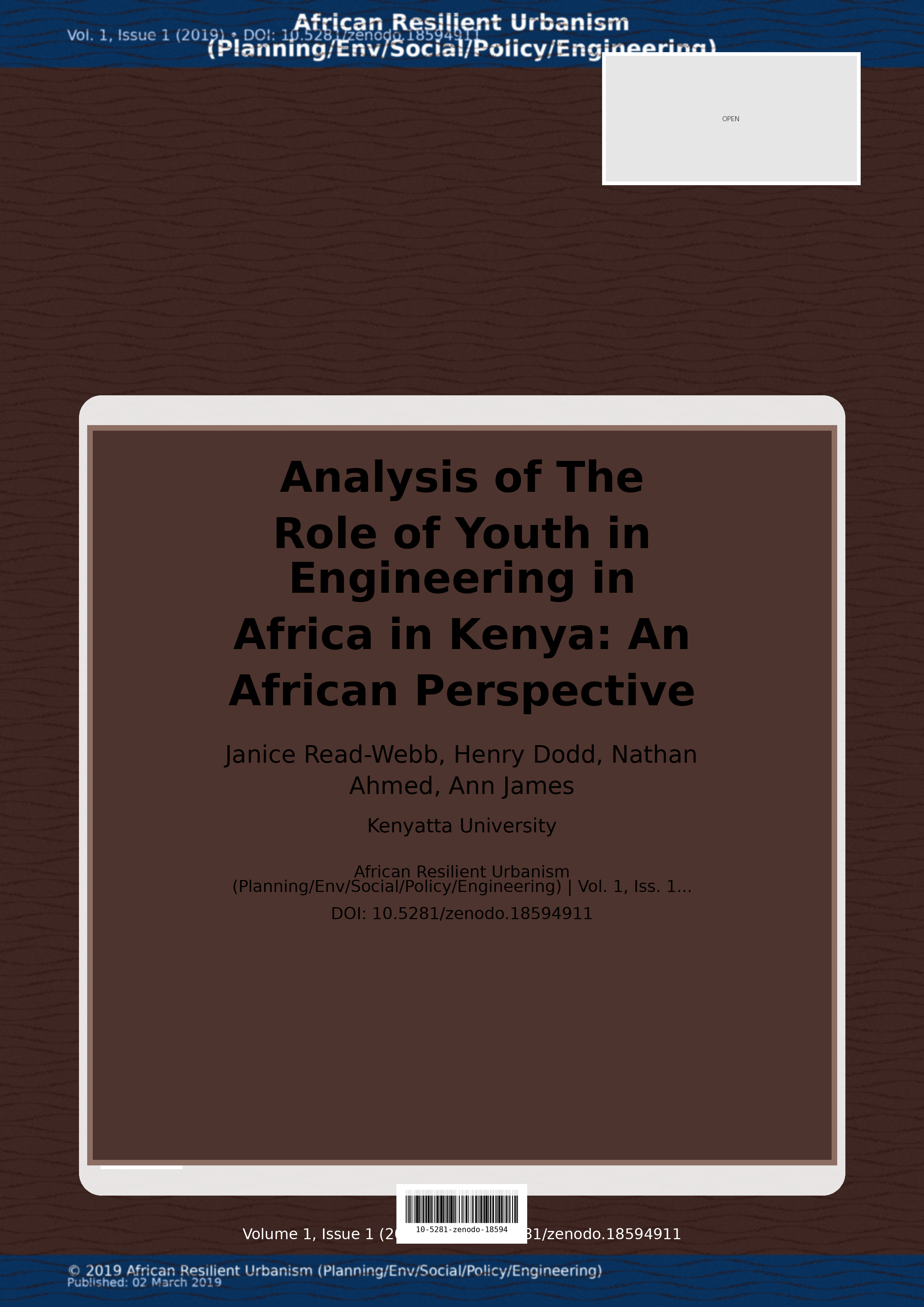 Cover image for: Analysis of The Role of Youth in Engineering in Africa in Ke