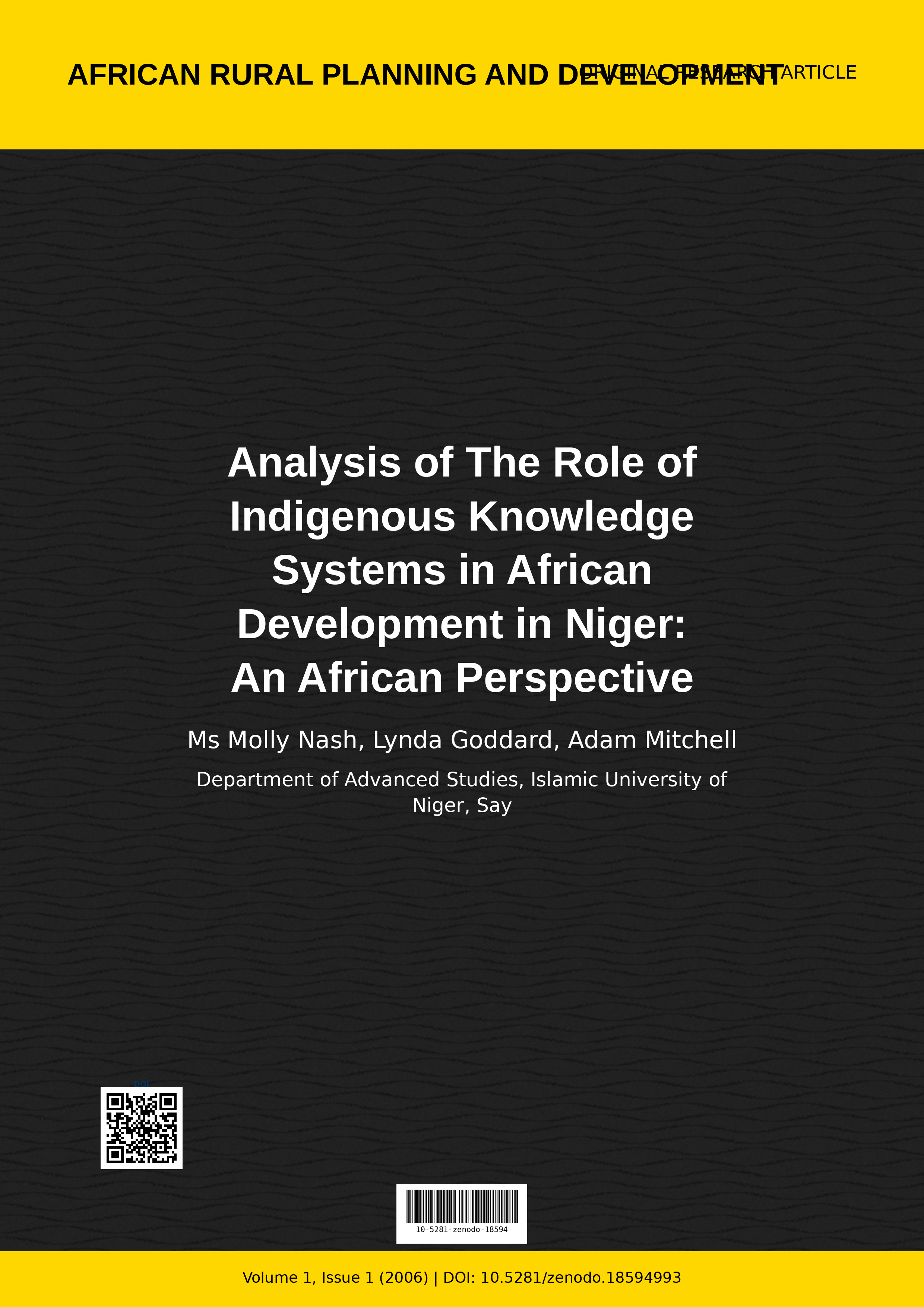 Cover image for: Analysis of The Role of Indigenous Knowledge Systems in Afri