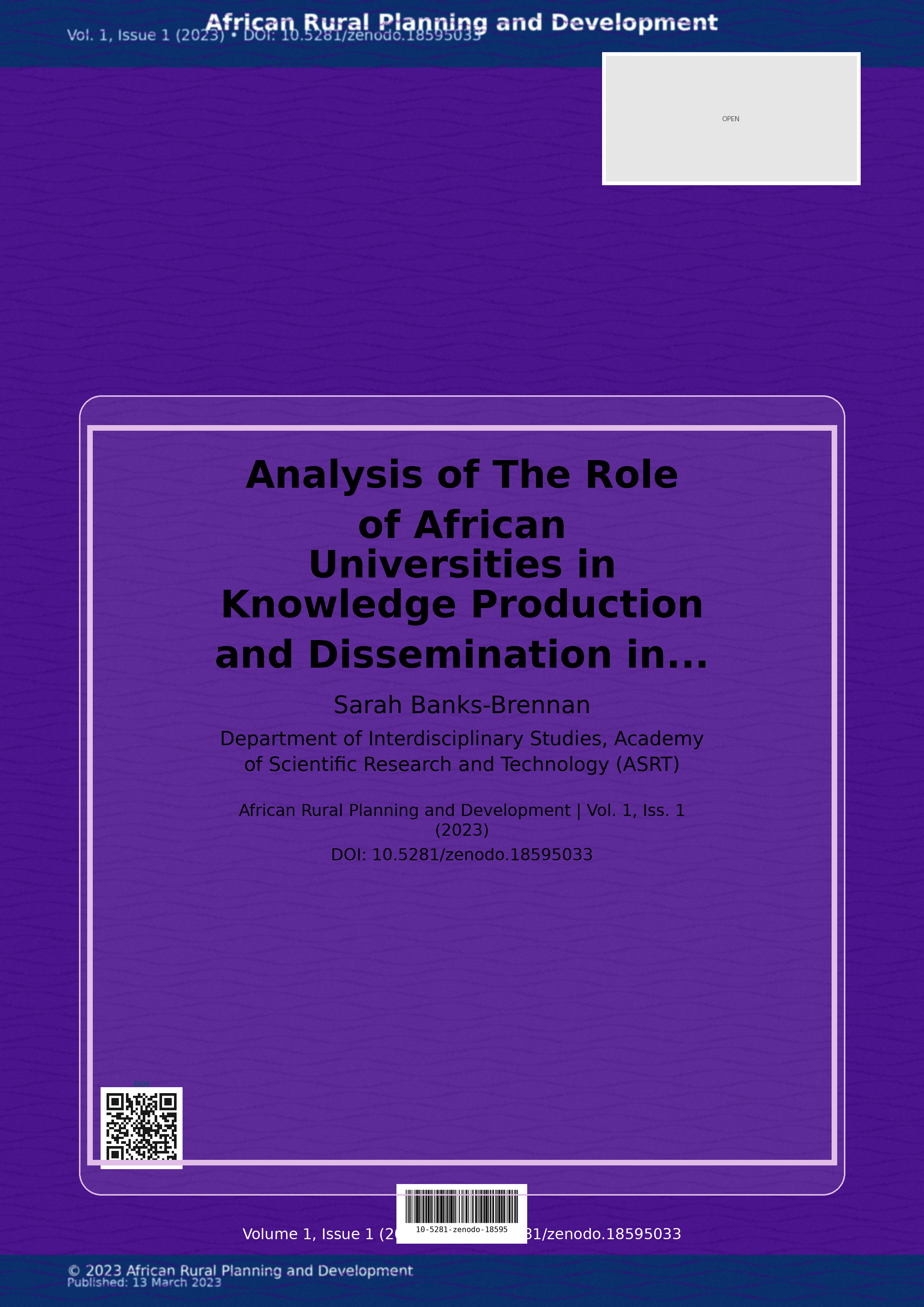 Cover image for: Analysis of The Role of African Universities in Knowledge Pr