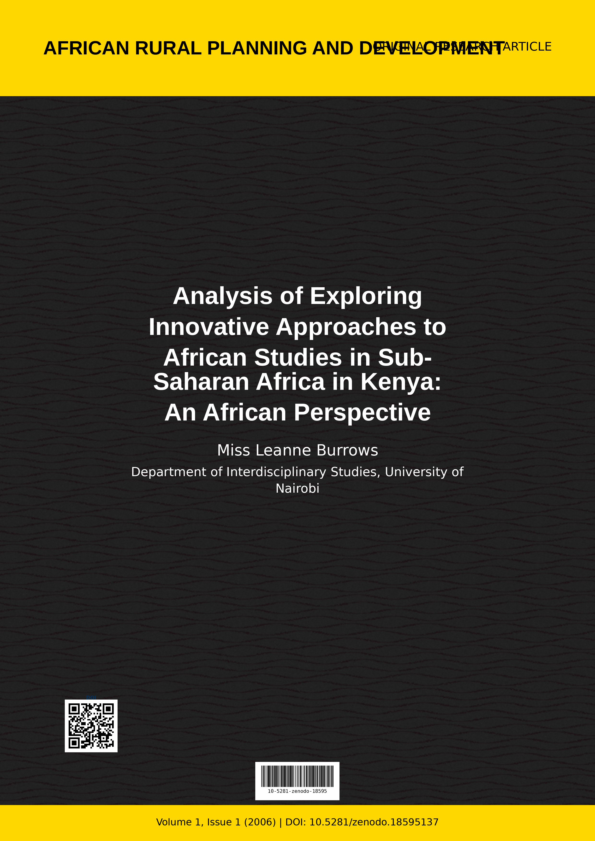 Cover image for: Analysis of Exploring Innovative Approaches to African Studi