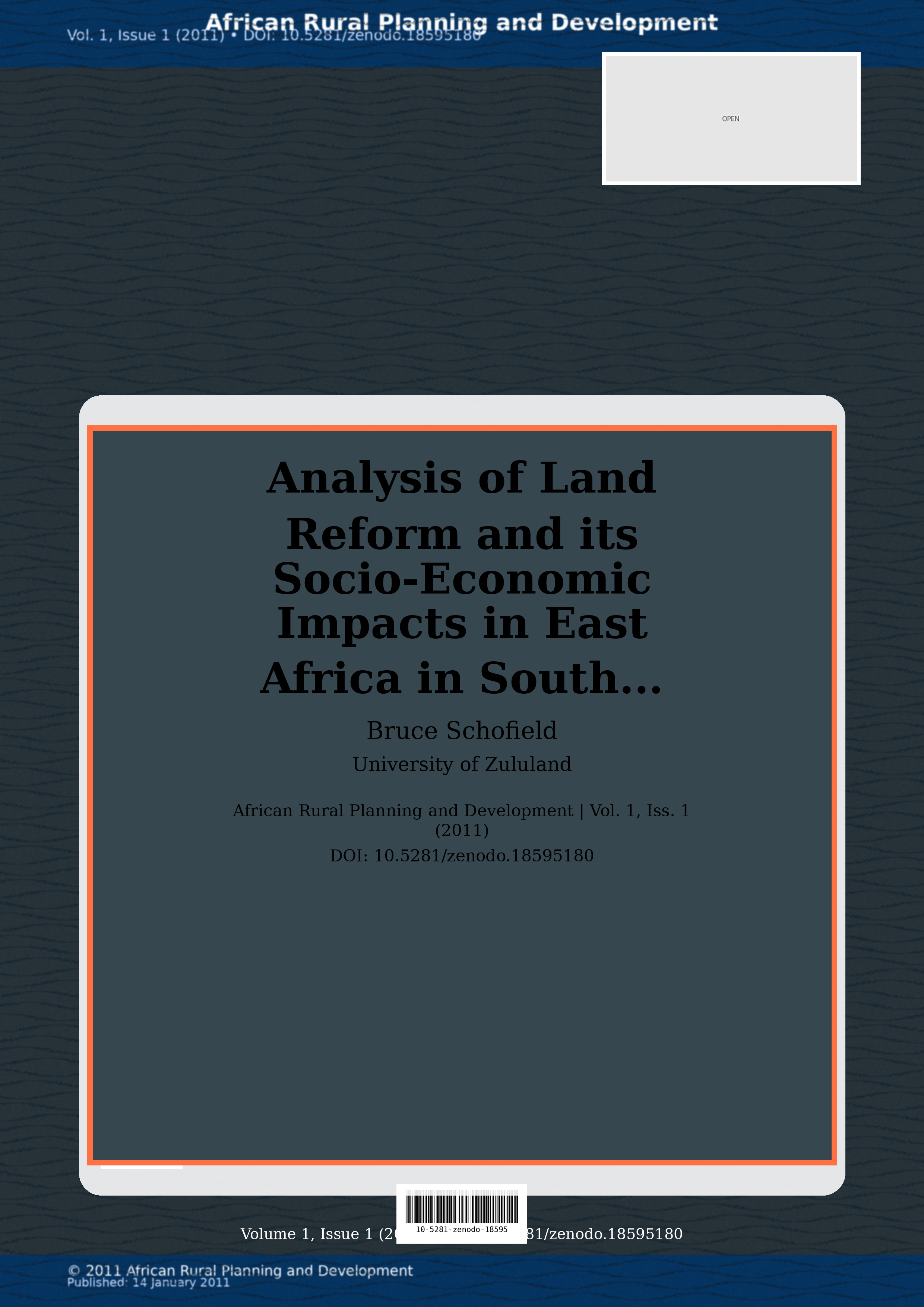 Cover image for: Analysis of Land Reform and its Socio-Economic Impacts in Ea