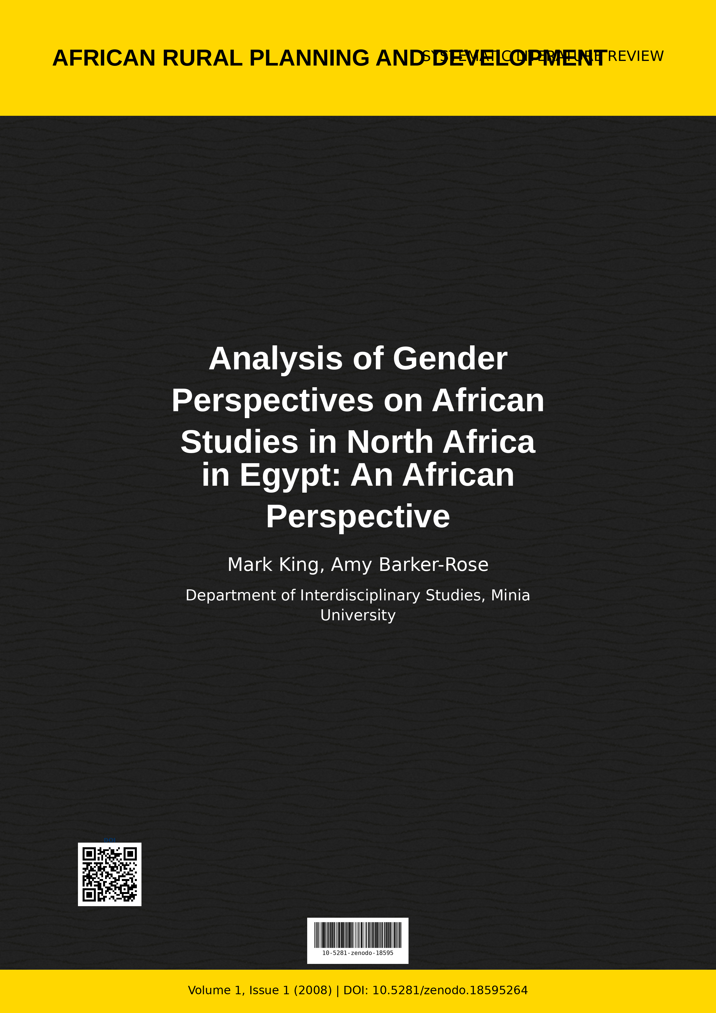Cover image for: Analysis of Gender Perspectives on African Studies in North 