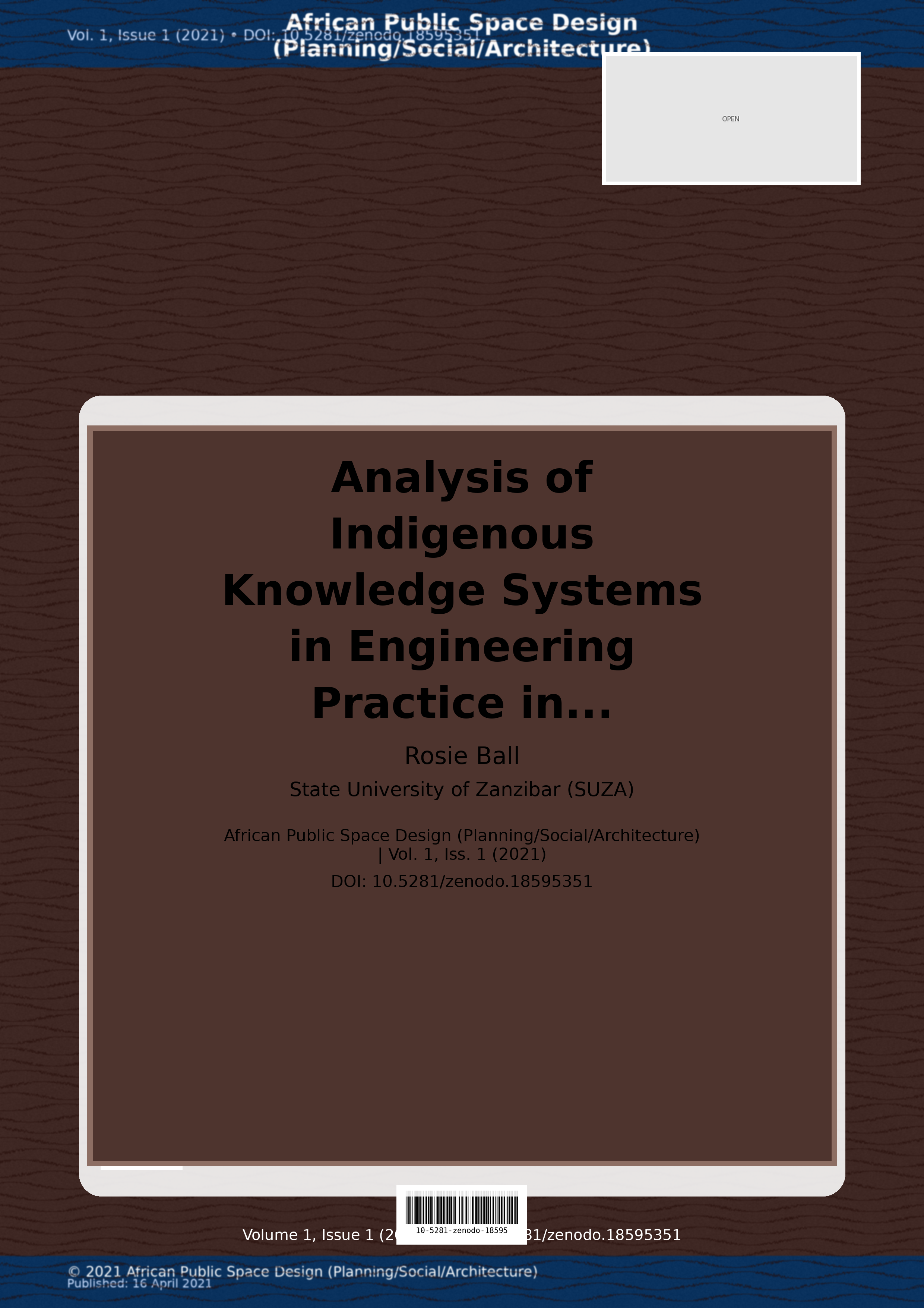 Cover image for: Analysis of Indigenous Knowledge Systems in Engineering Prac