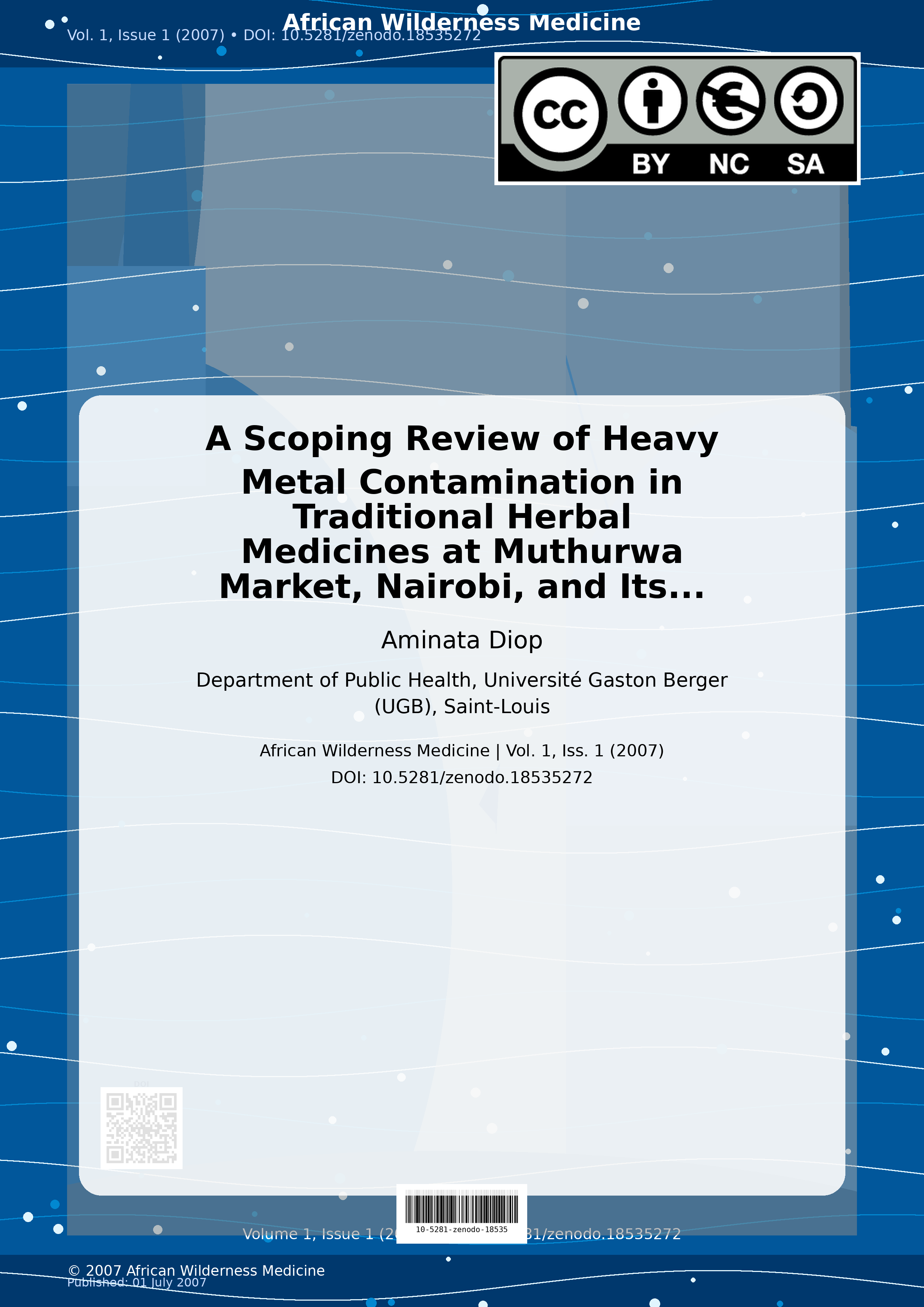 Cover image for: A Scoping Review of Heavy Metal Contamination in Traditional