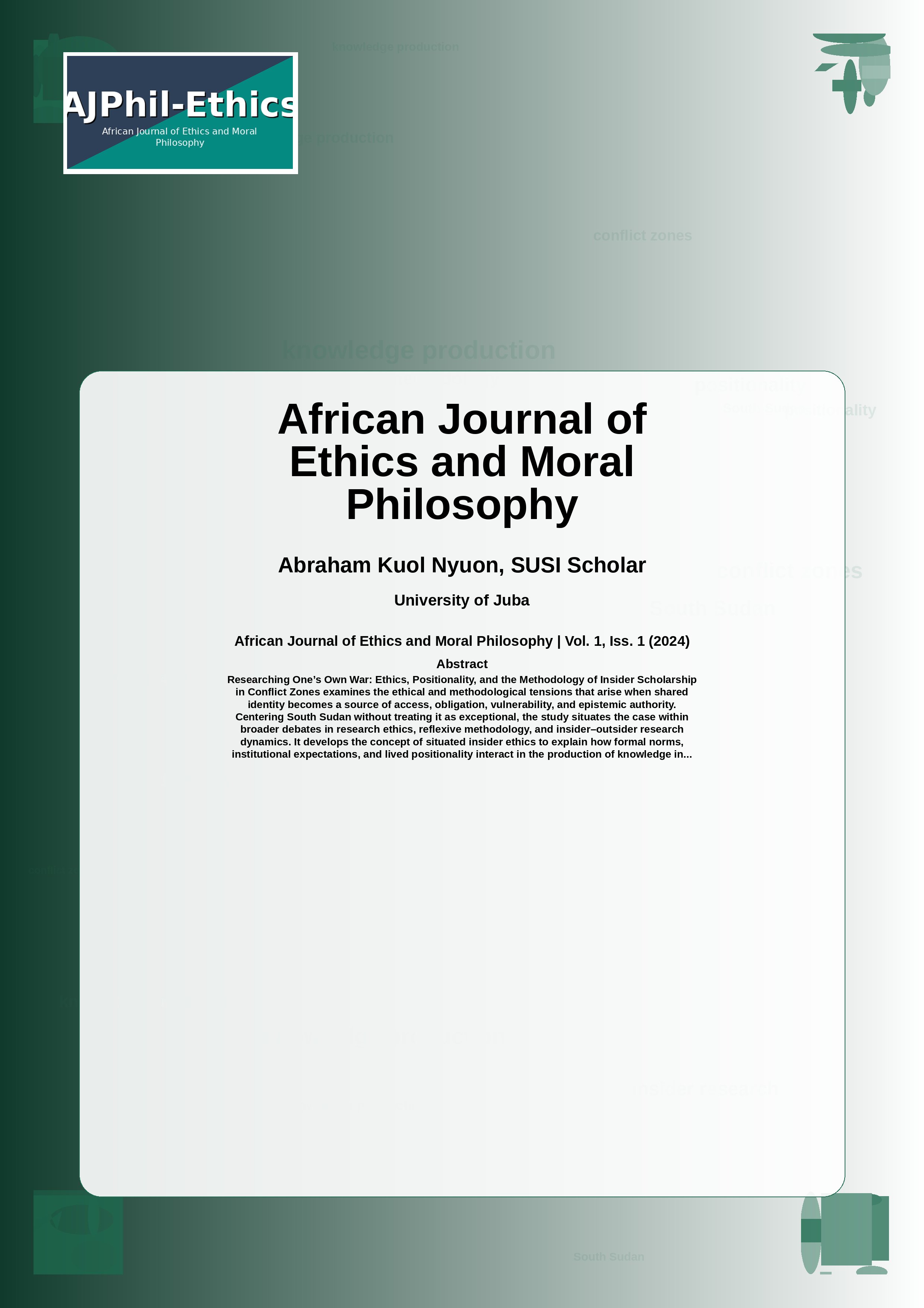 Cover image for: Researching One’s Own War: Ethics, Positionality, and the Methodology of Insider Scholarship in Conflict Zones