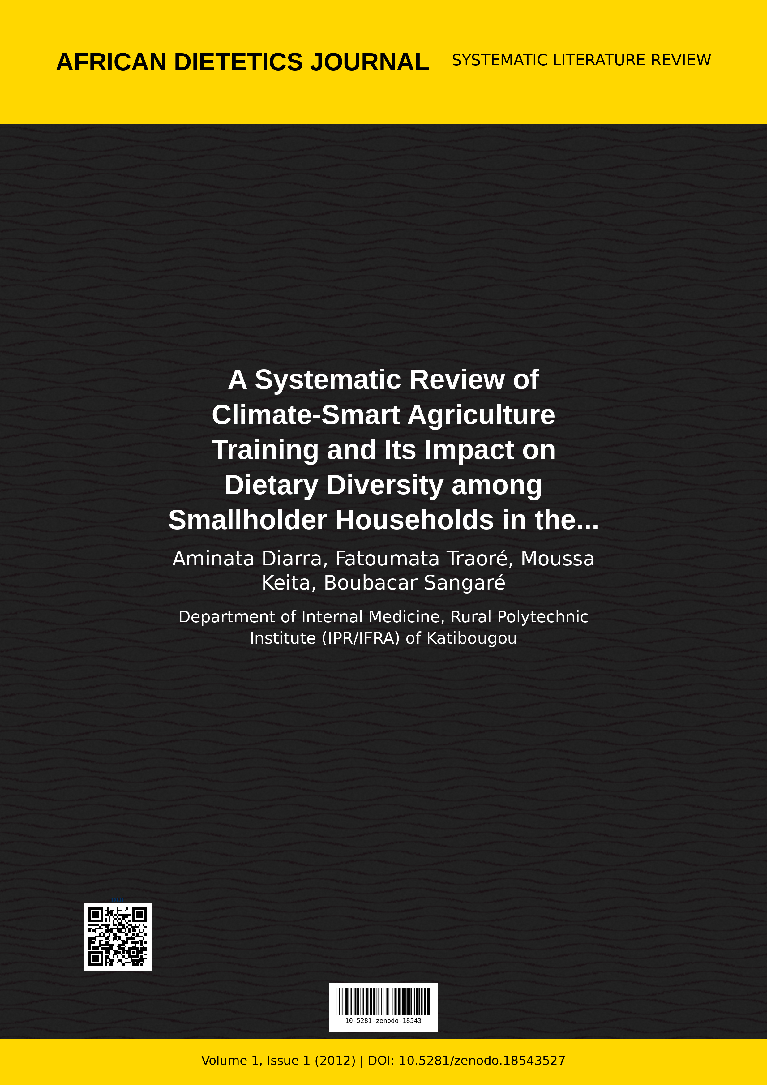Cover image for: A Systematic Review of Climate-Smart Agriculture Training an
