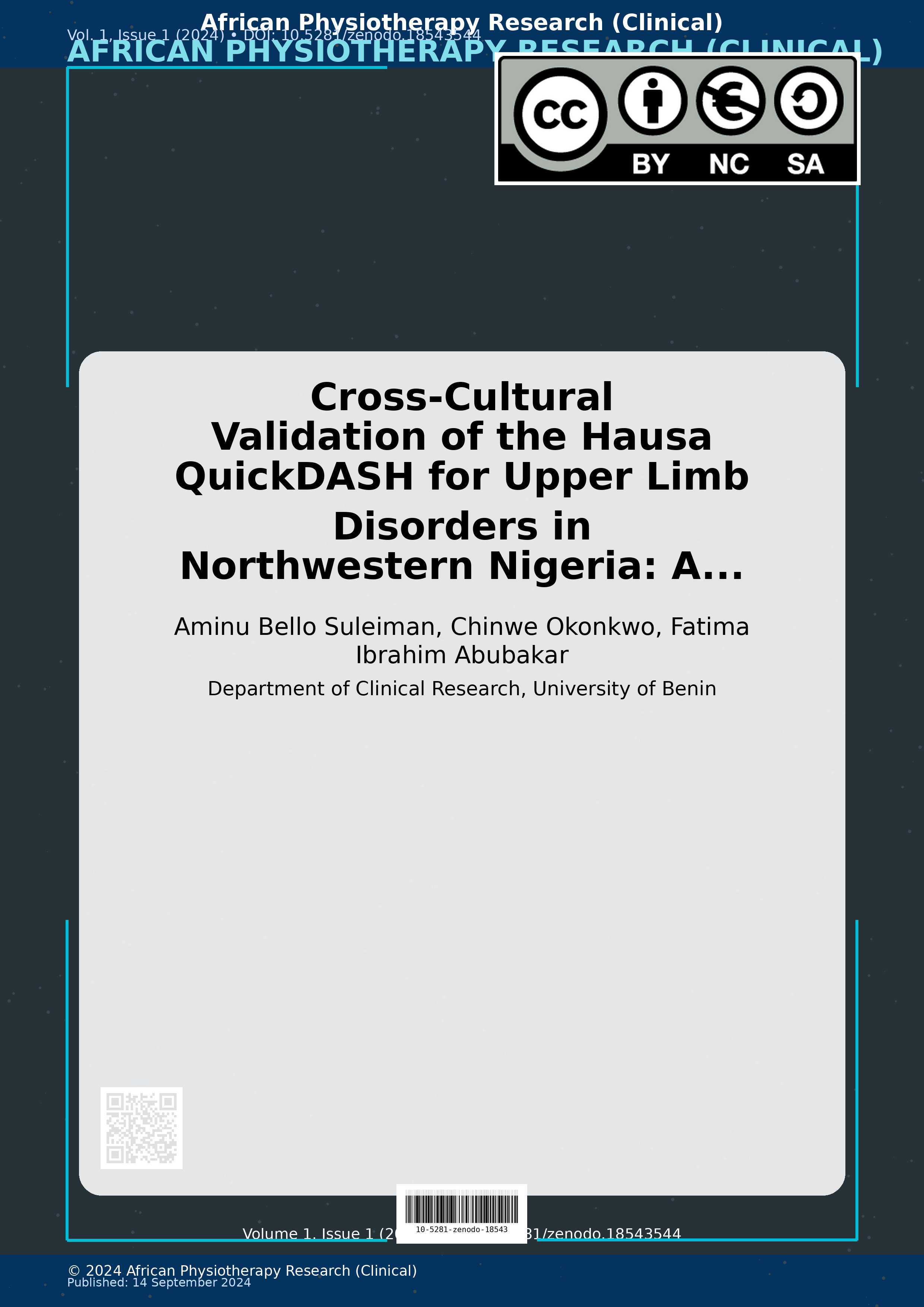 Cover image for: Cross-Cultural Validation of the Hausa QuickDASH for Upper L