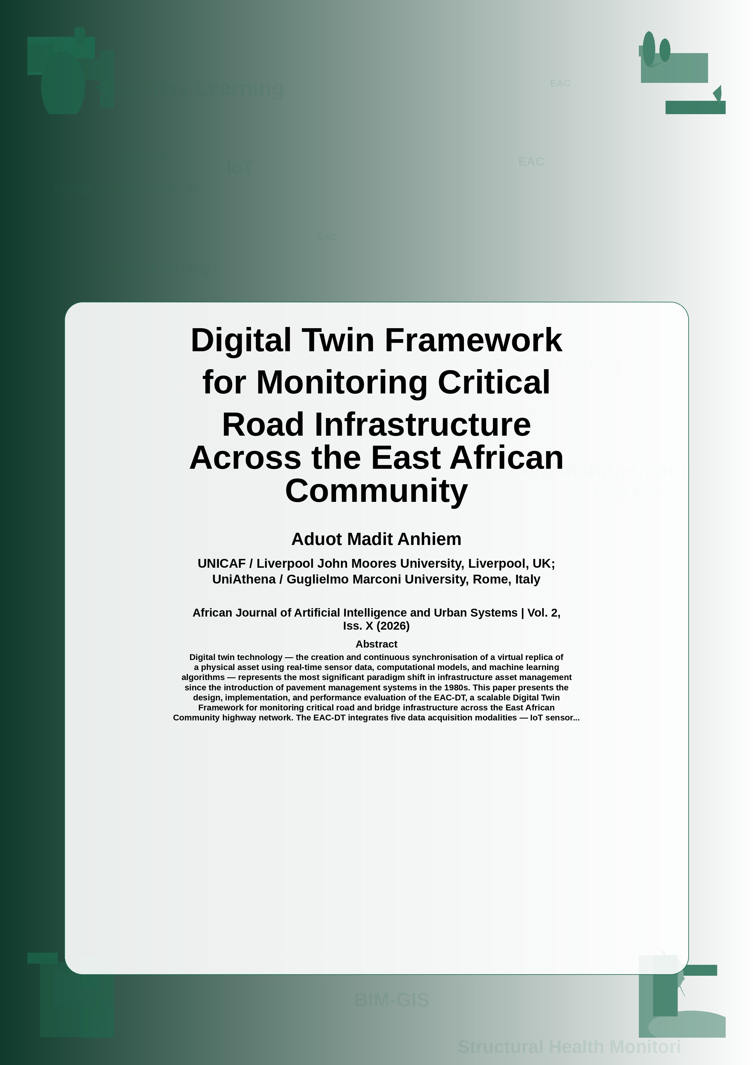 Cover image for: Digital Twin Framework for Monitoring Critical Road Infrastructure Across the East African Community