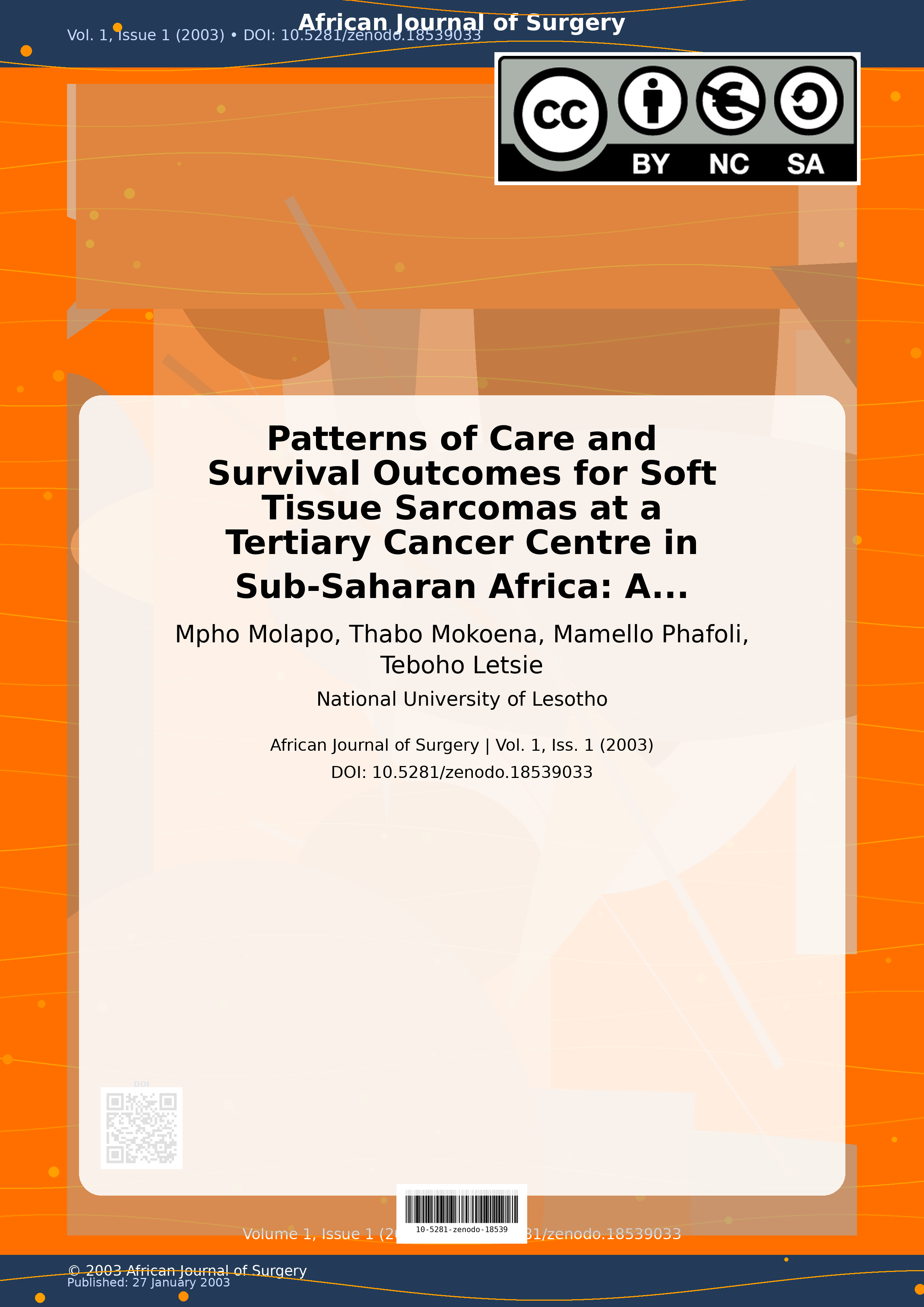 Cover image for: Patterns of Care and Survival Outcomes for Soft Tissue Sarco