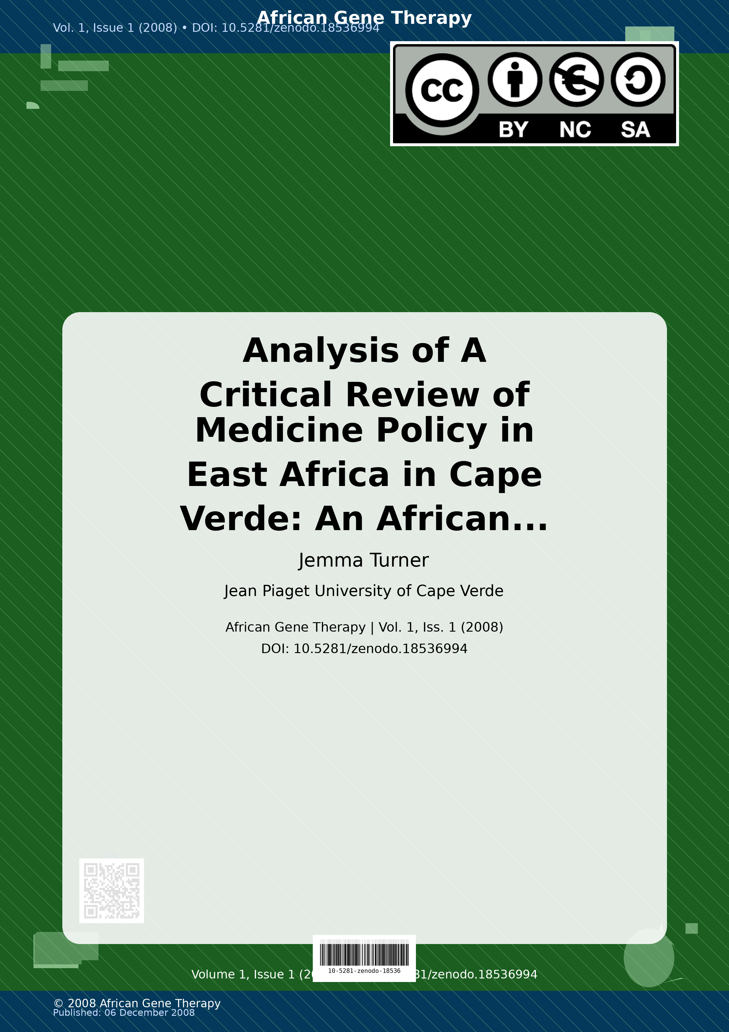 Cover image for: Analysis of A Critical Review of Medicine Policy in East Afr