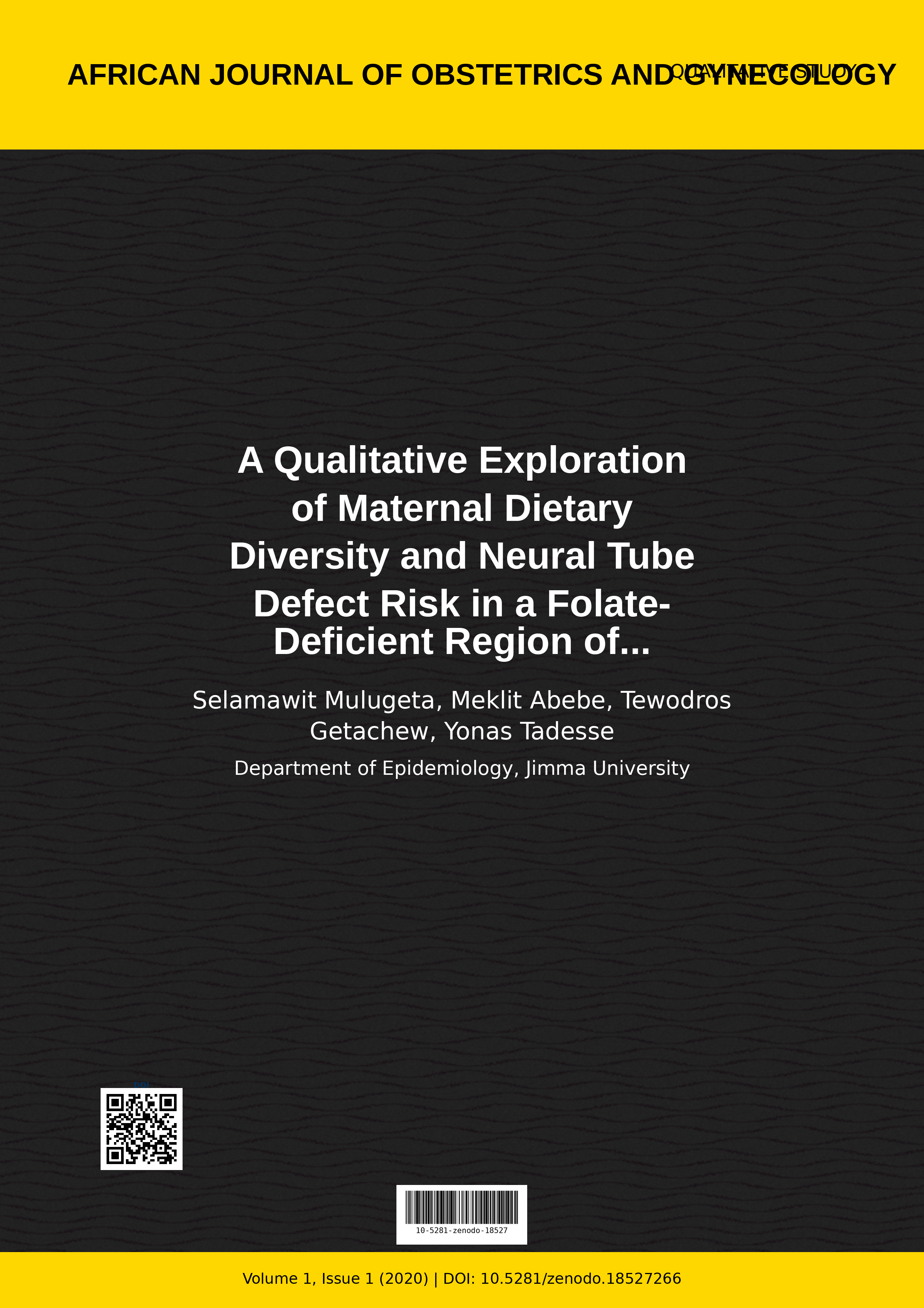 Cover image for: A Qualitative Exploration of Maternal Dietary Diversity and 