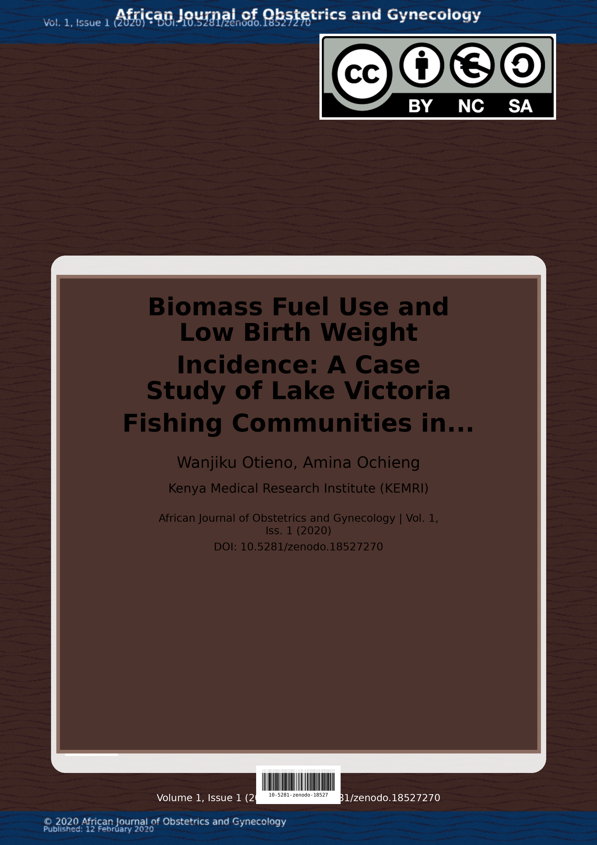 Cover image for: Biomass Fuel Use and Low Birth Weight Incidence