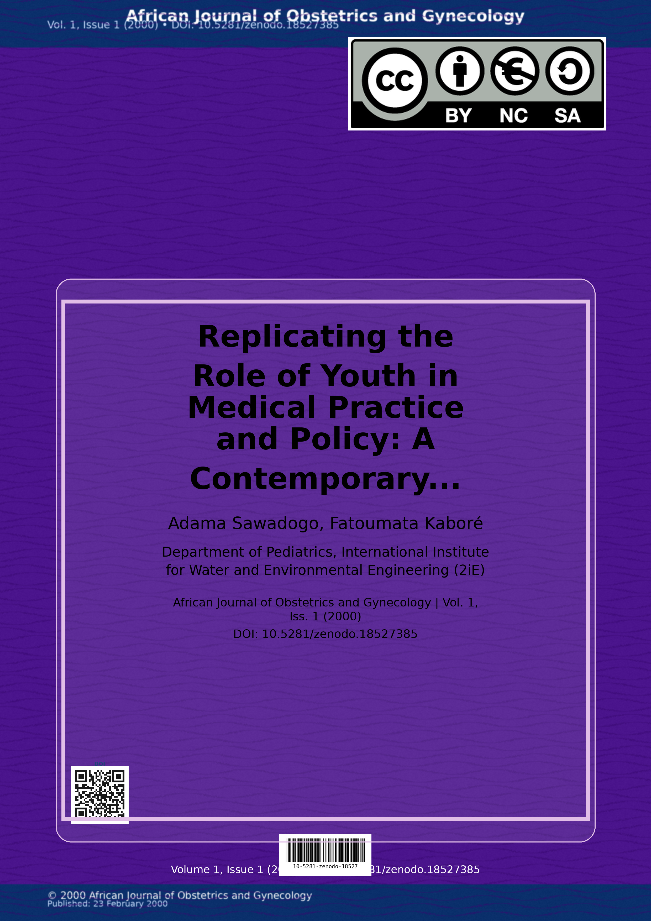 Cover image for: Replicating the Role of Youth in Medical Practice and Policy
