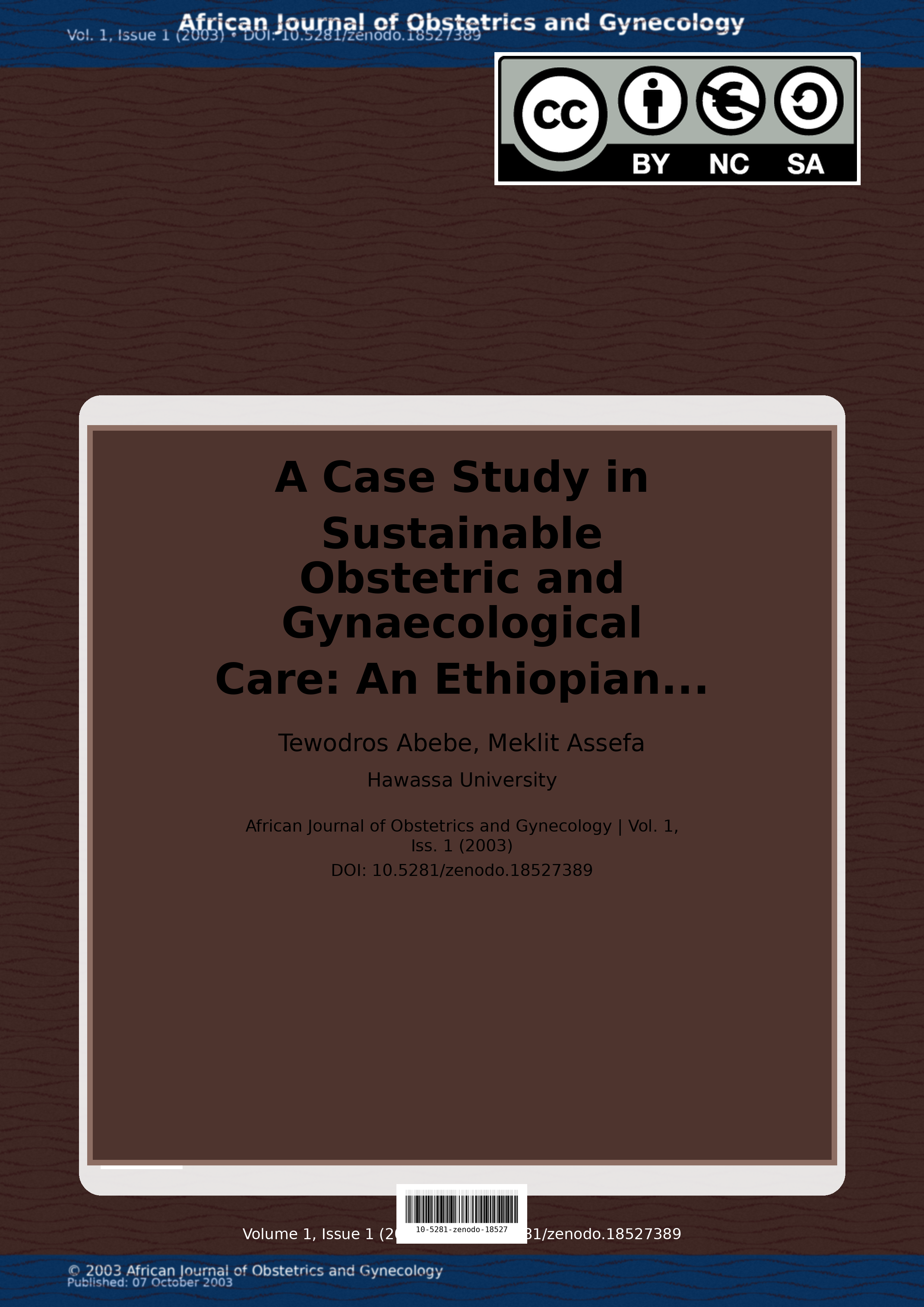 Cover image for: A Case Study in Sustainable Obstetric and Gynaecological Car