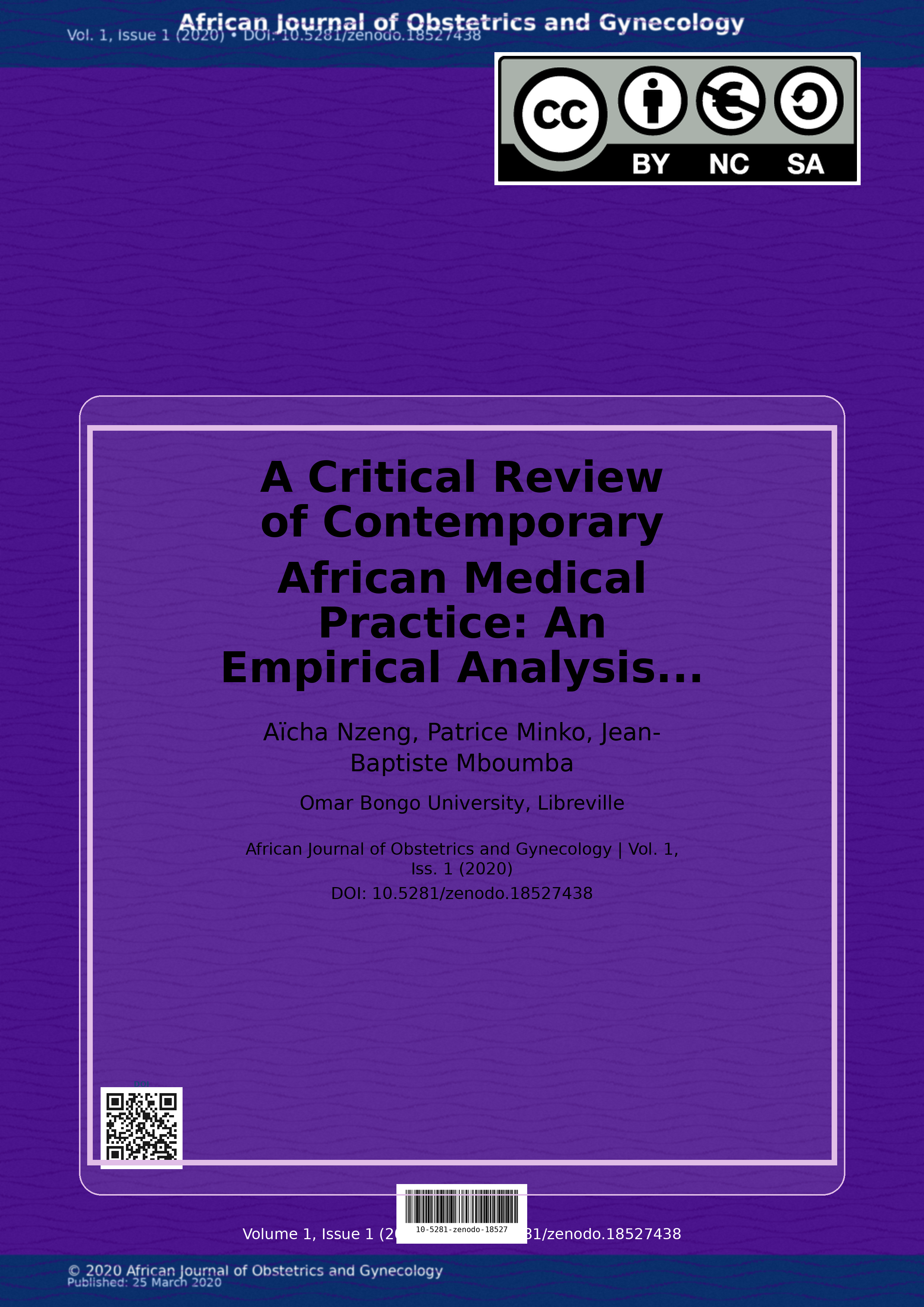 Cover image for: A Critical Review of Contemporary African Medical Practice