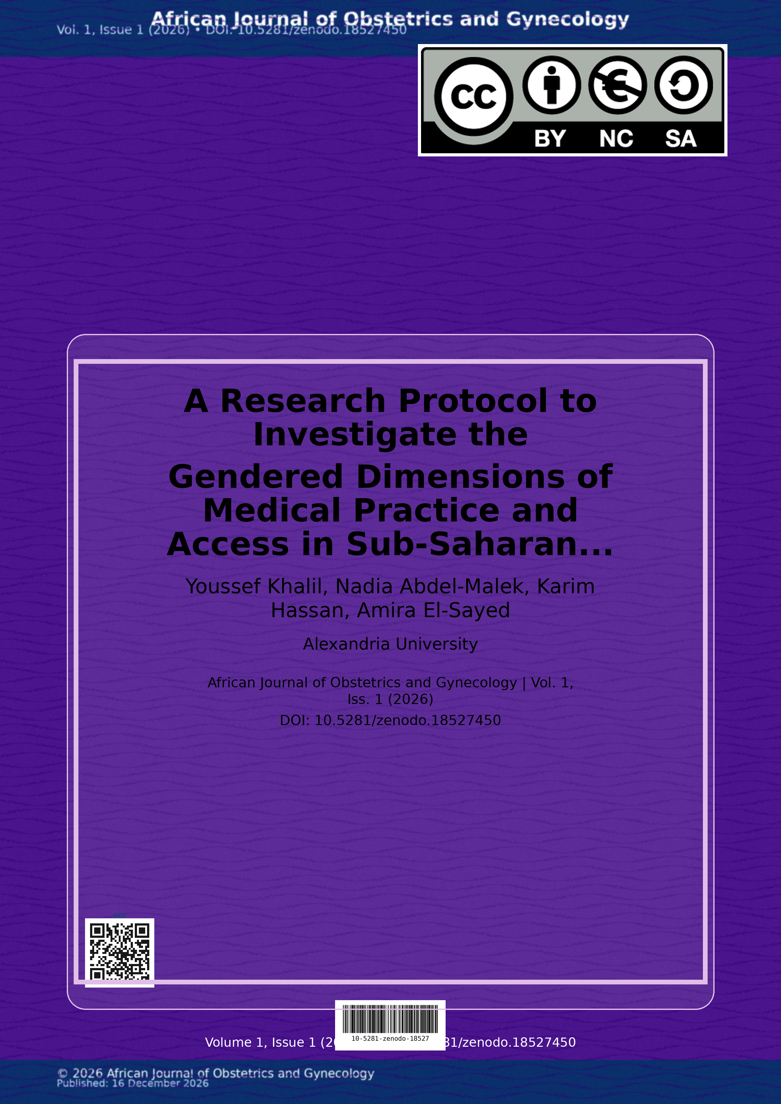 Cover image for: A Research Protocol to Investigate the Gendered Dimensions o