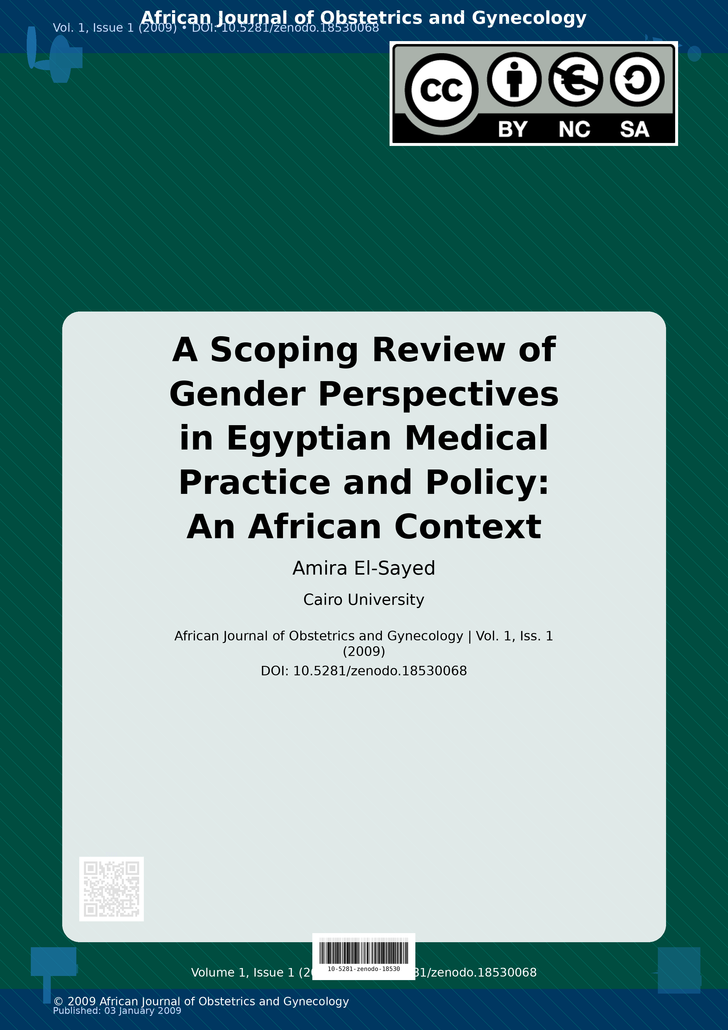 Cover image for: A Scoping Review of Gender Perspectives in Egyptian Medical 