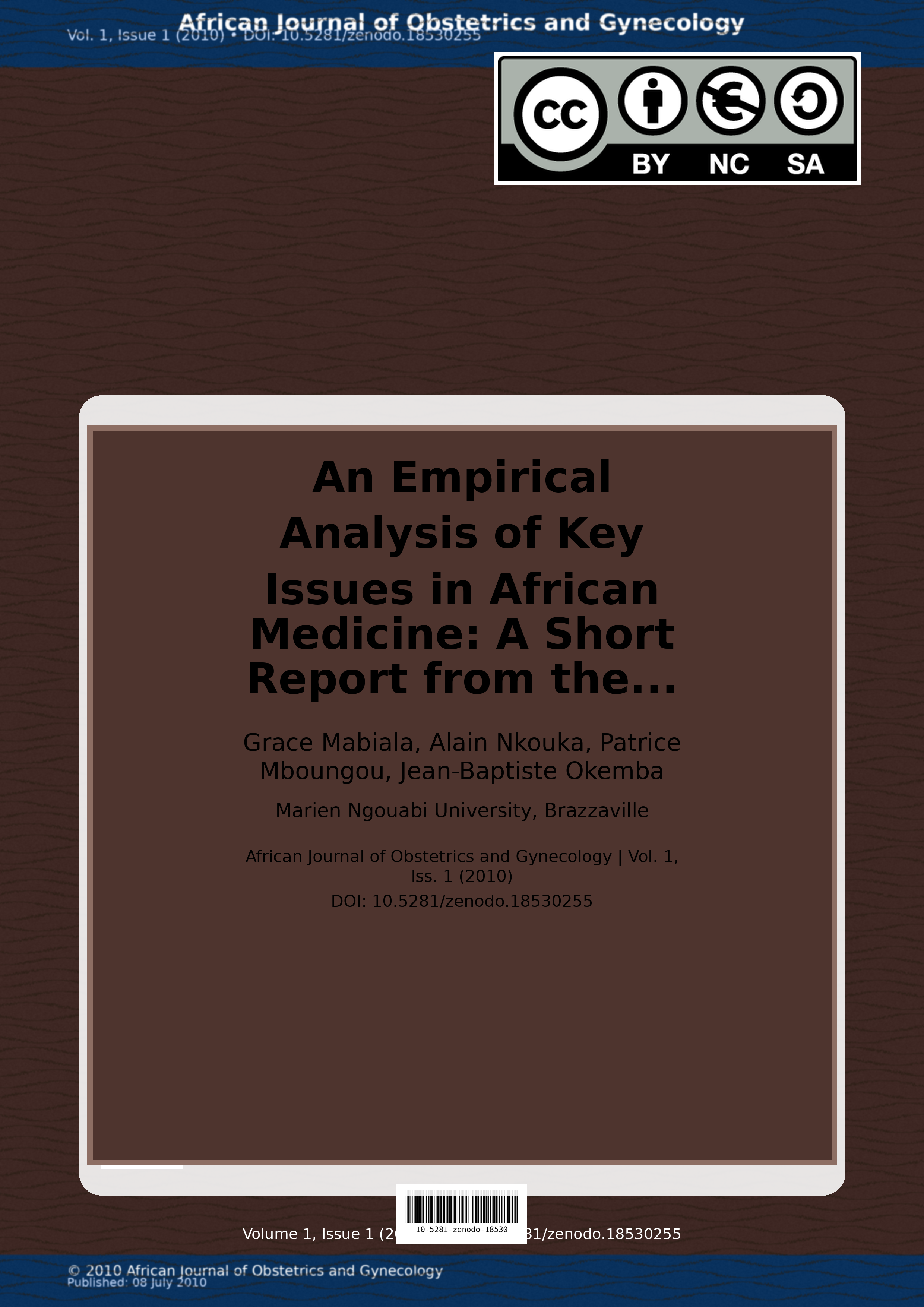 Cover image for: An Empirical Analysis of Key Issues in African Medicine