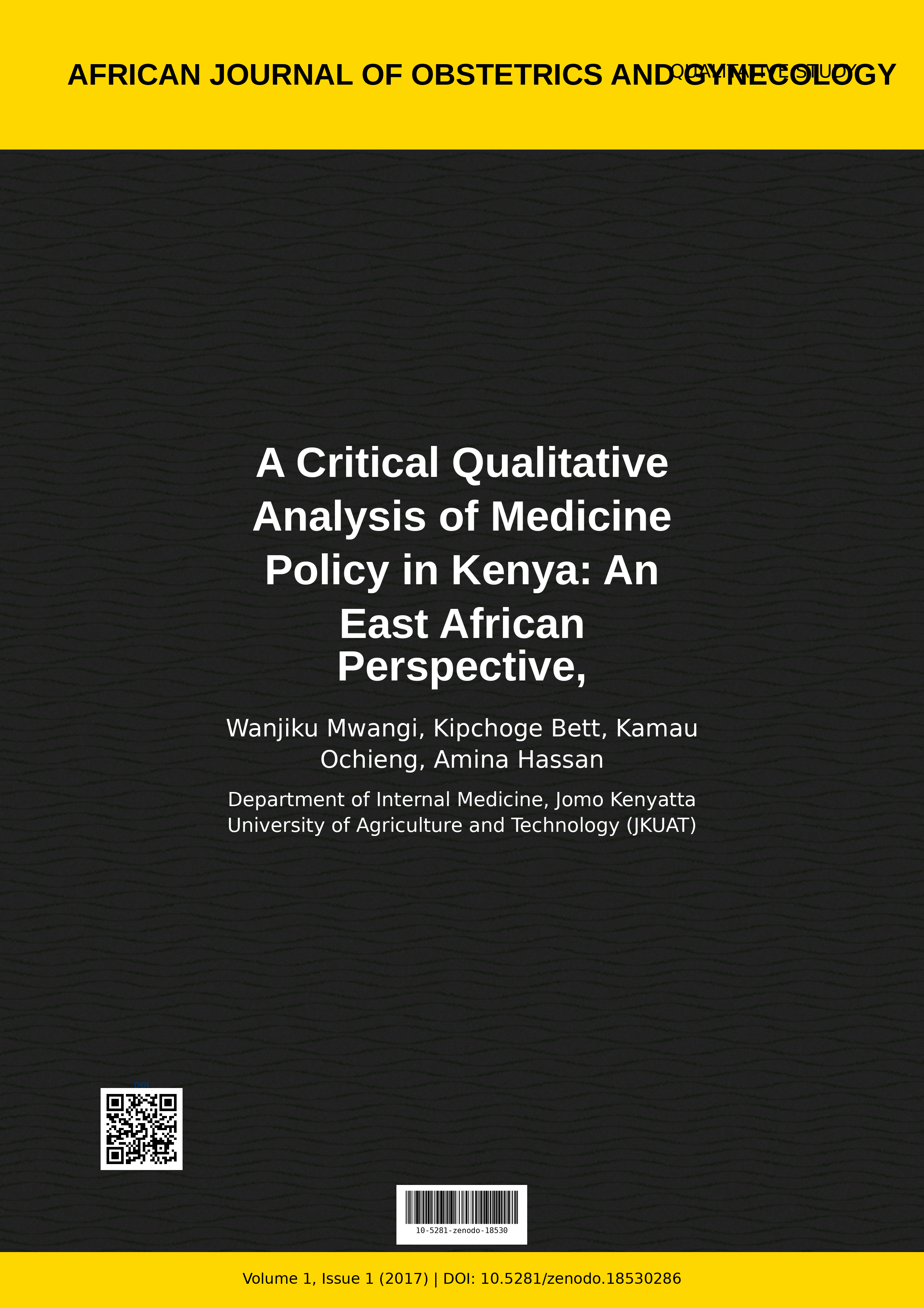 Cover image for: A Critical Qualitative Analysis of Medicine Policy in Kenya