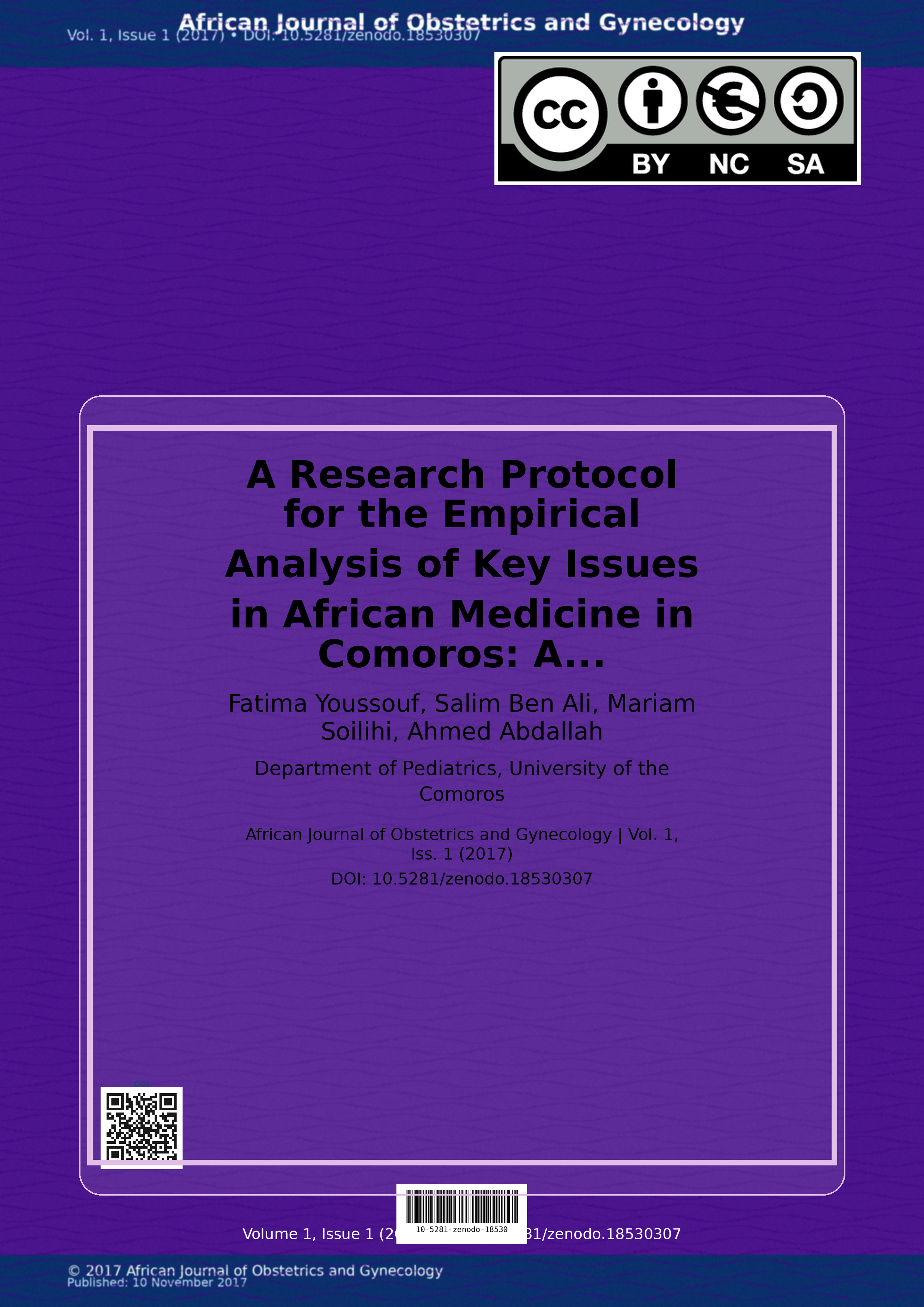 Cover image for: A Research Protocol for the Empirical Analysis of Key Issues