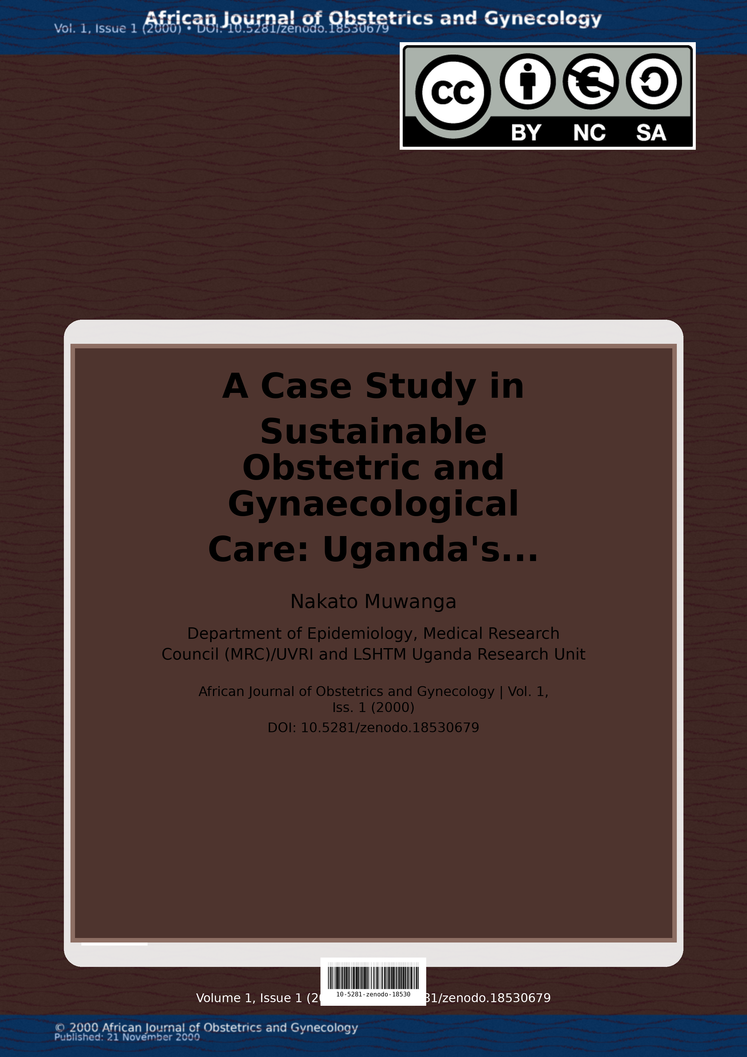 Cover image for: A Case Study in Sustainable Obstetric and Gynaecological Car
