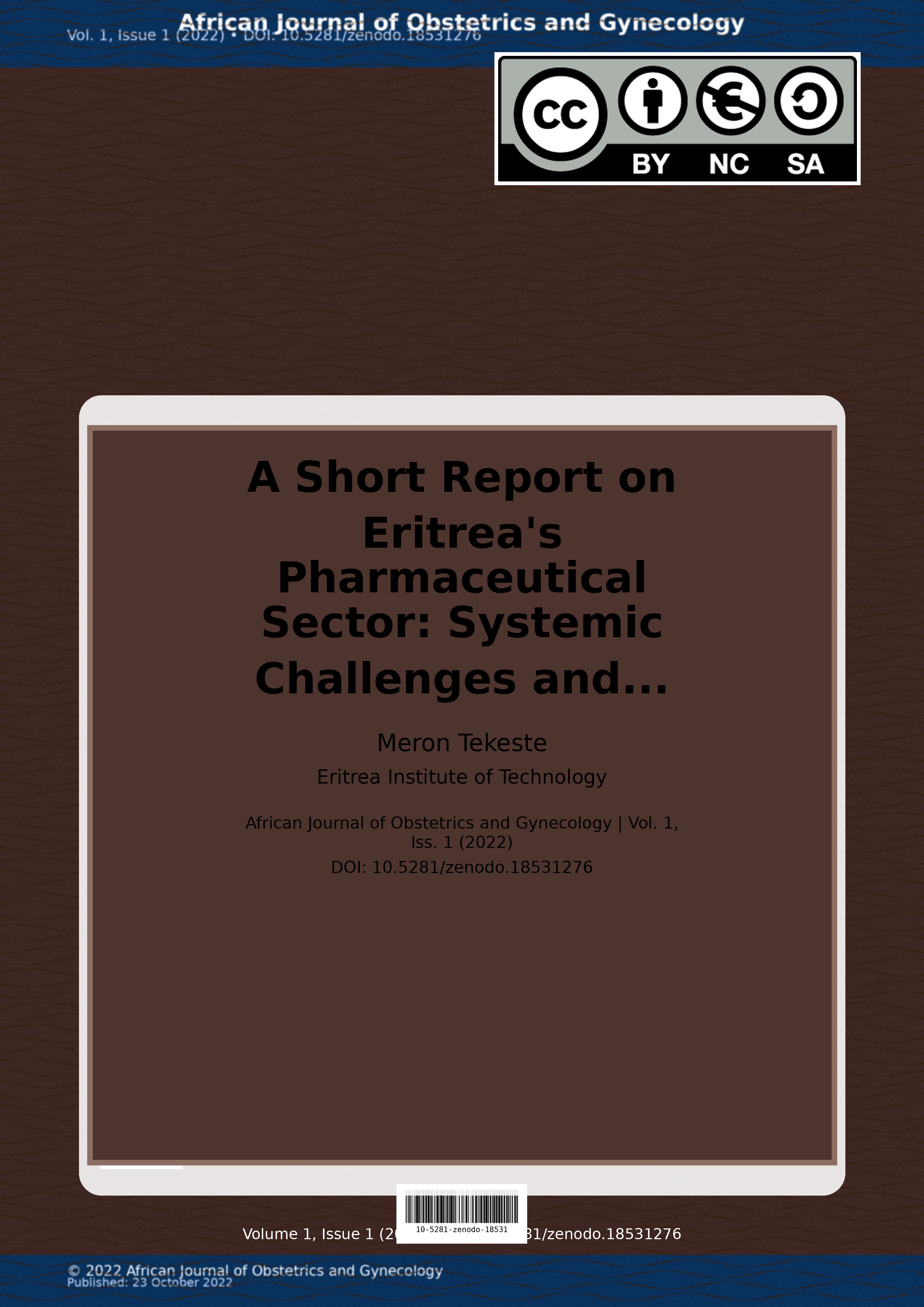 Cover image for: A Short Report on Eritrea's Pharmaceutical Sector