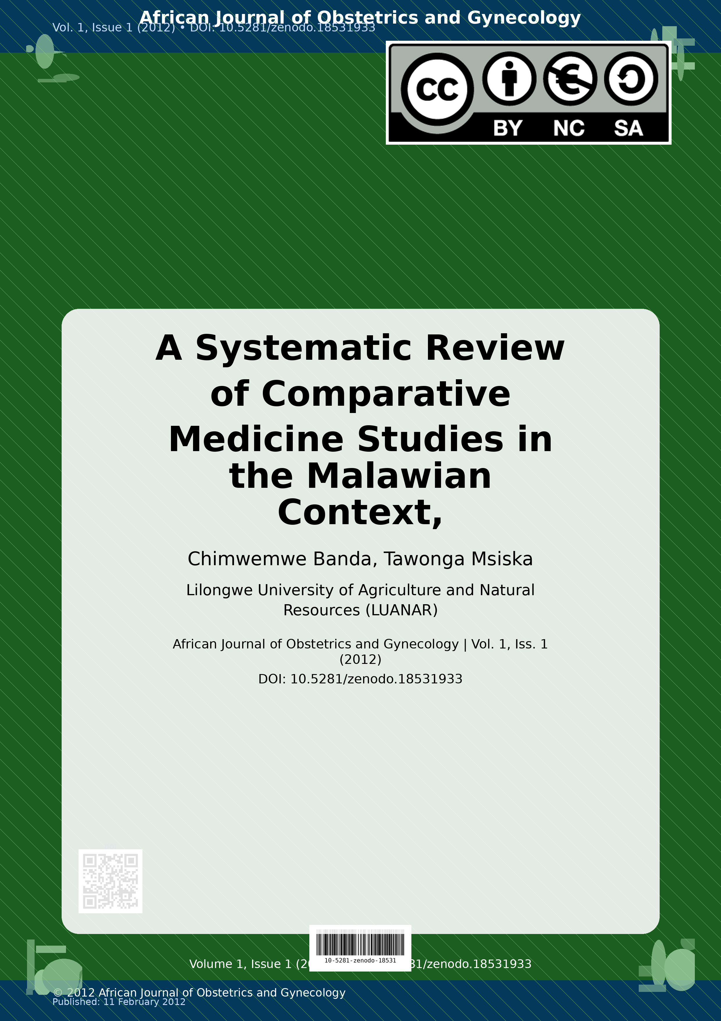 Cover image for: A Systematic Review of Comparative Medicine Studies in the M