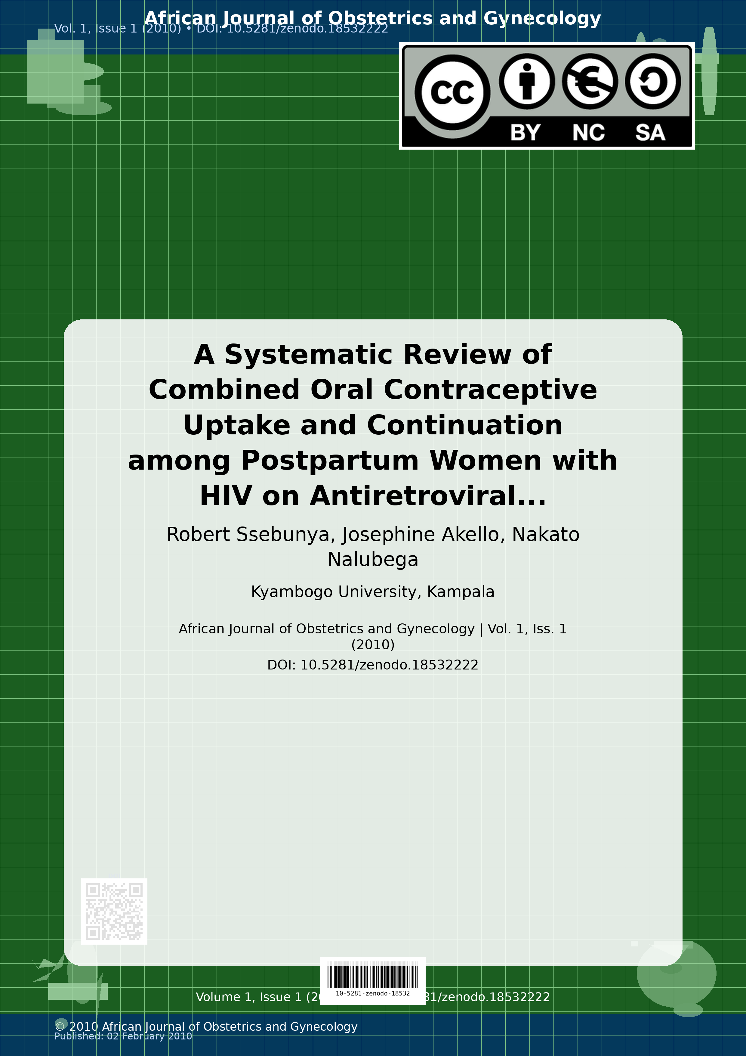 Cover image for: A Systematic Review of Combined Oral Contraceptive Uptake an