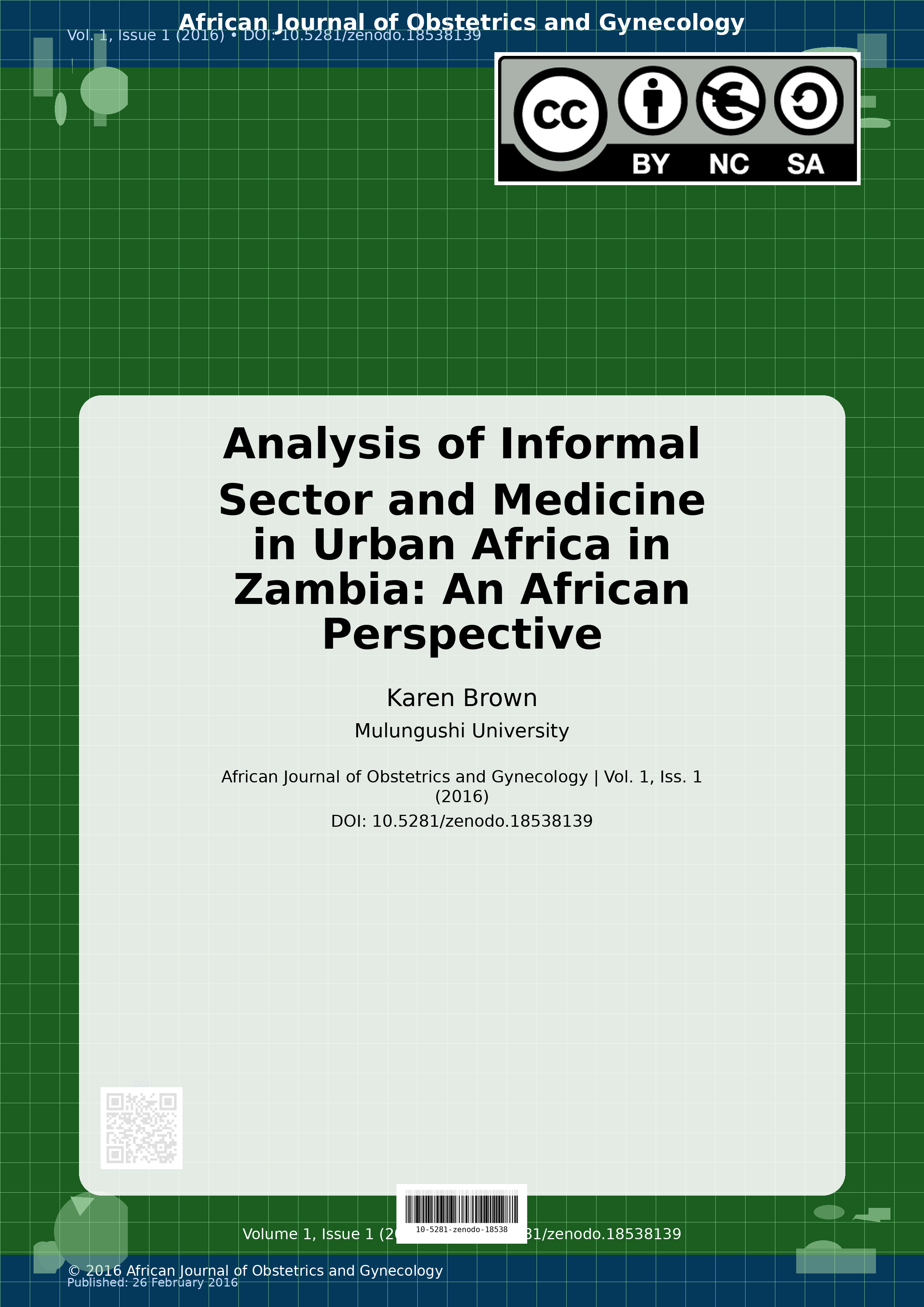 Cover image for: Analysis of Informal Sector and Medicine in Urban Africa in 