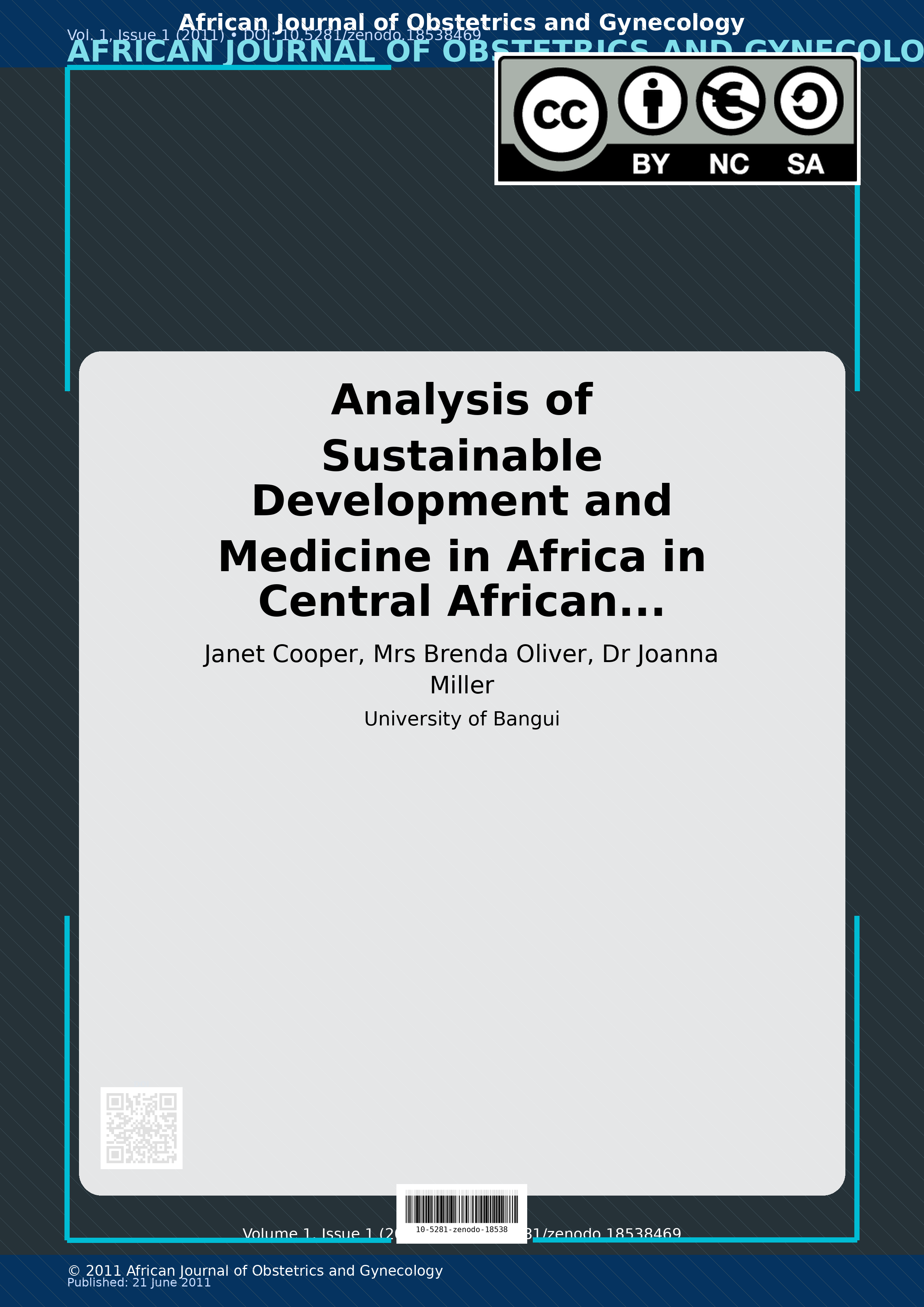 Cover image for: Analysis of Sustainable Development and Medicine in Africa i