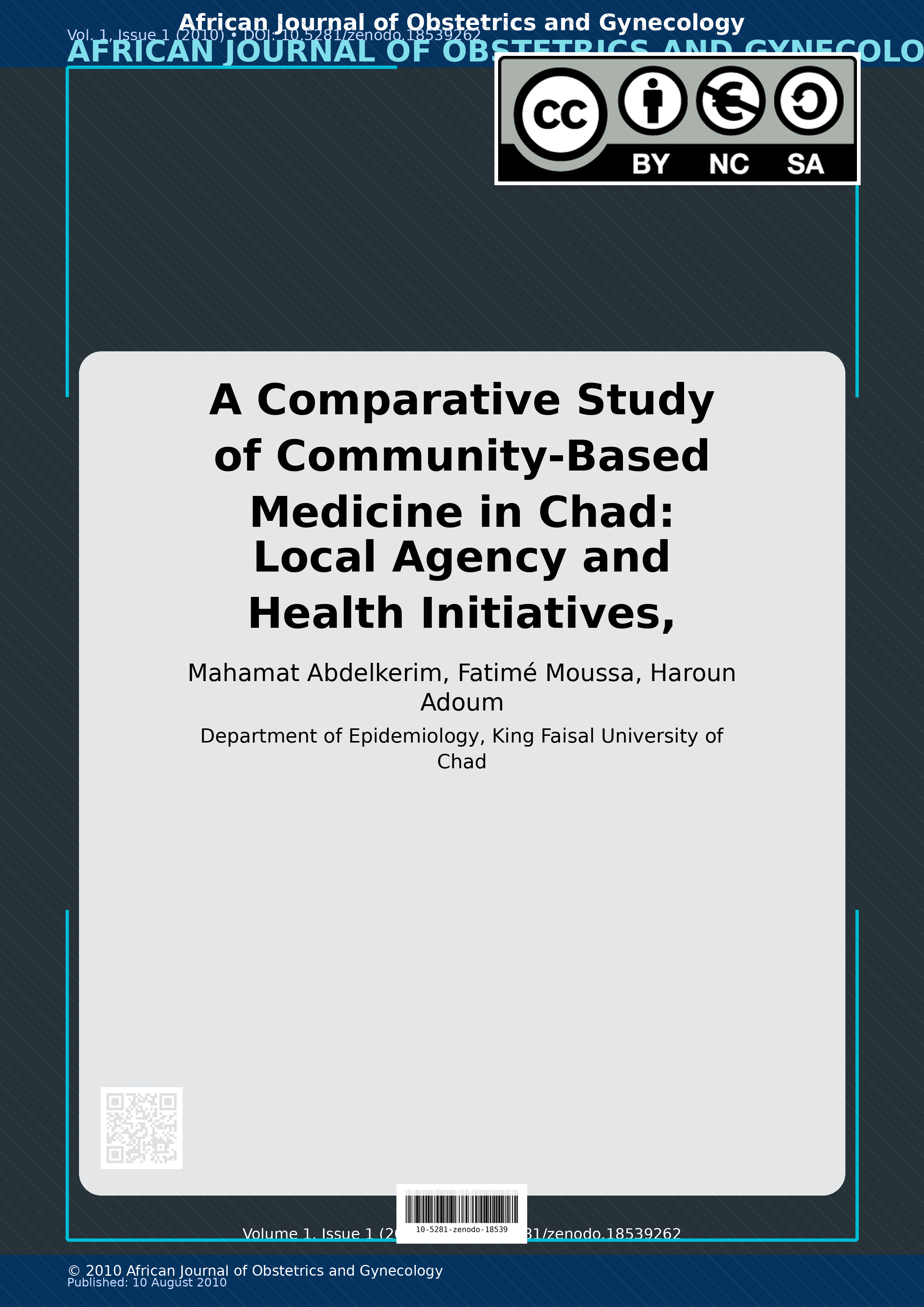Cover image for: A Comparative Study of Community-Based Medicine in Chad