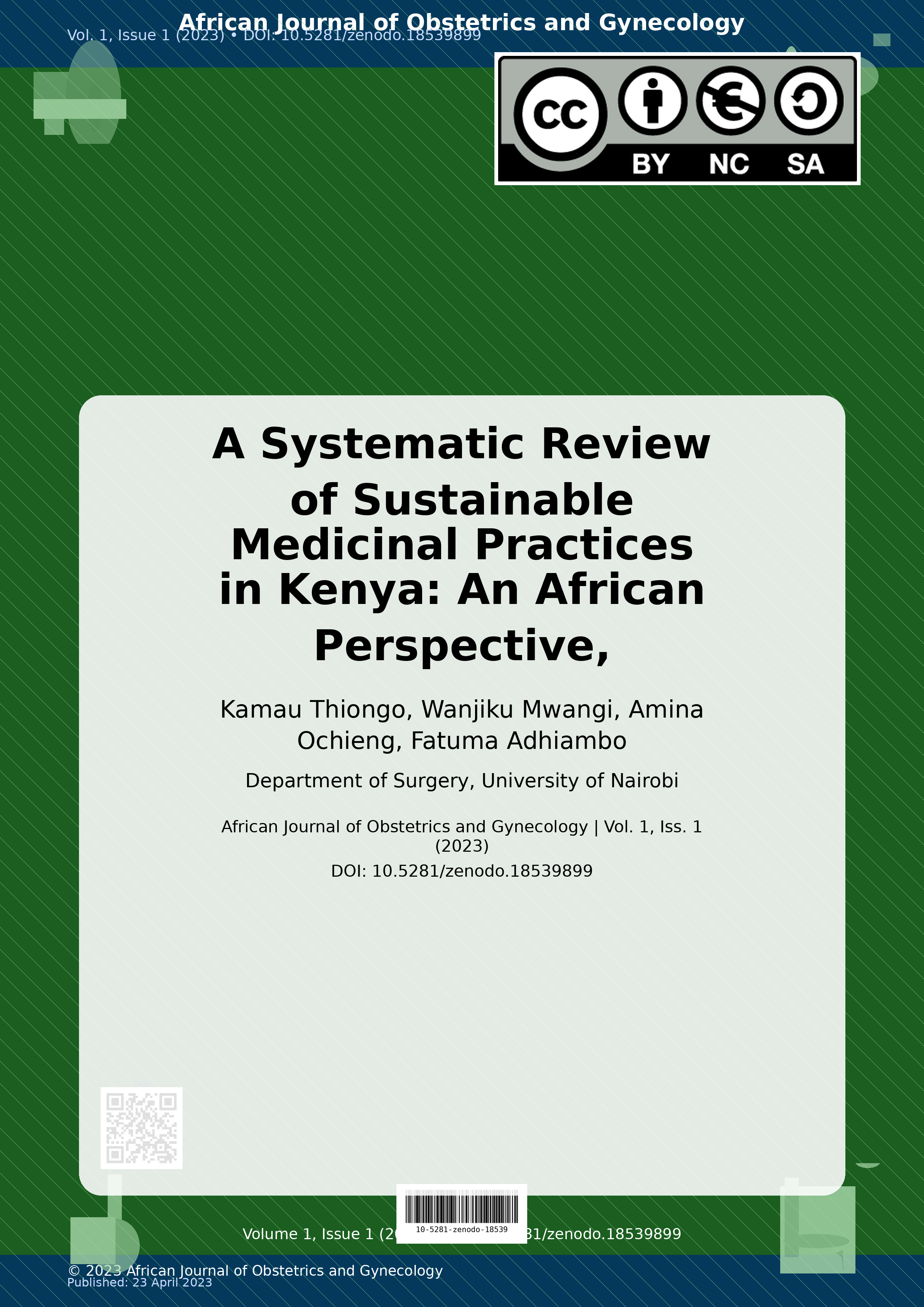 Cover image for: A Systematic Review of Sustainable Medicinal Practices in Ke