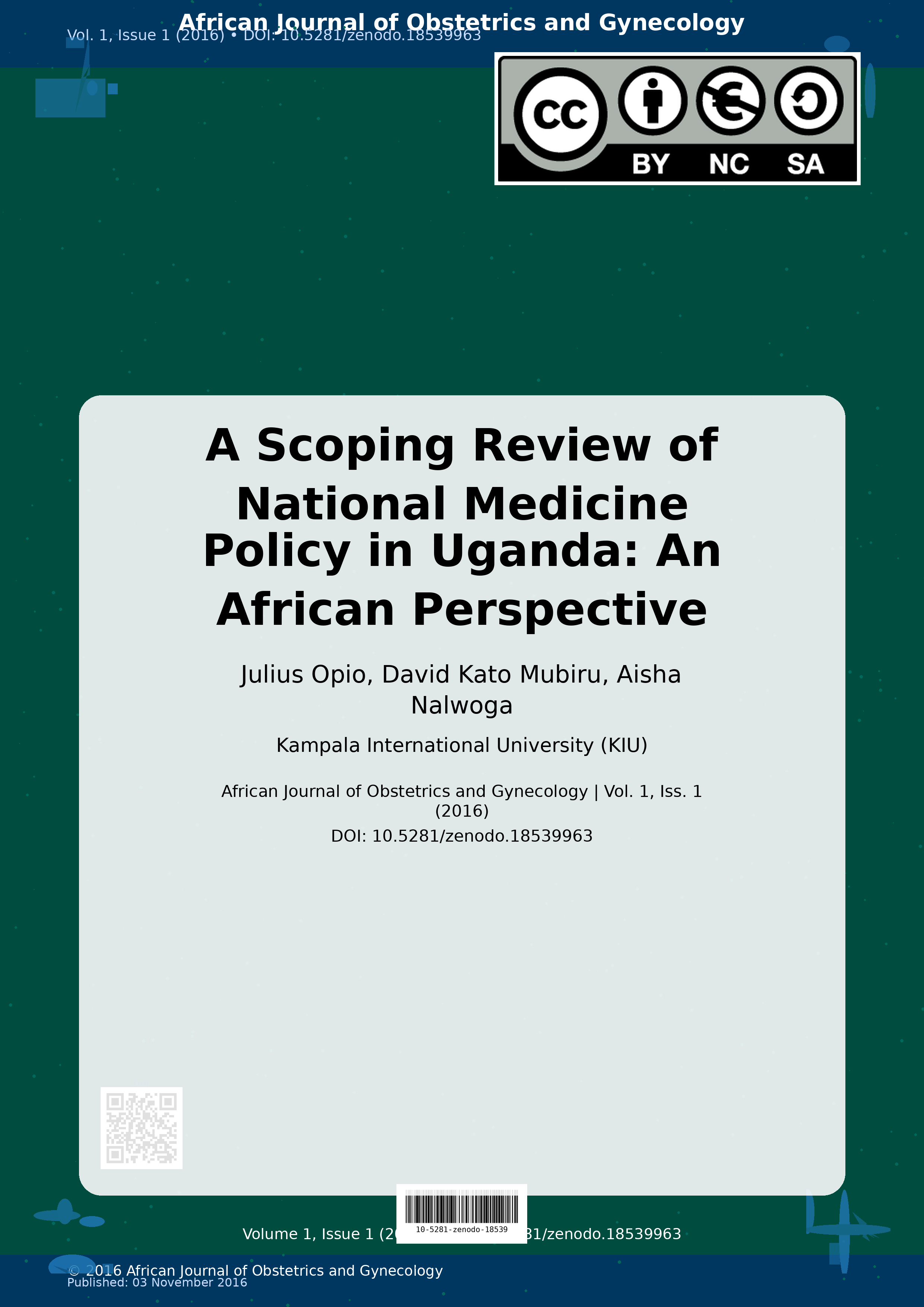 Cover image for: A Scoping Review of National Medicine Policy in Uganda
