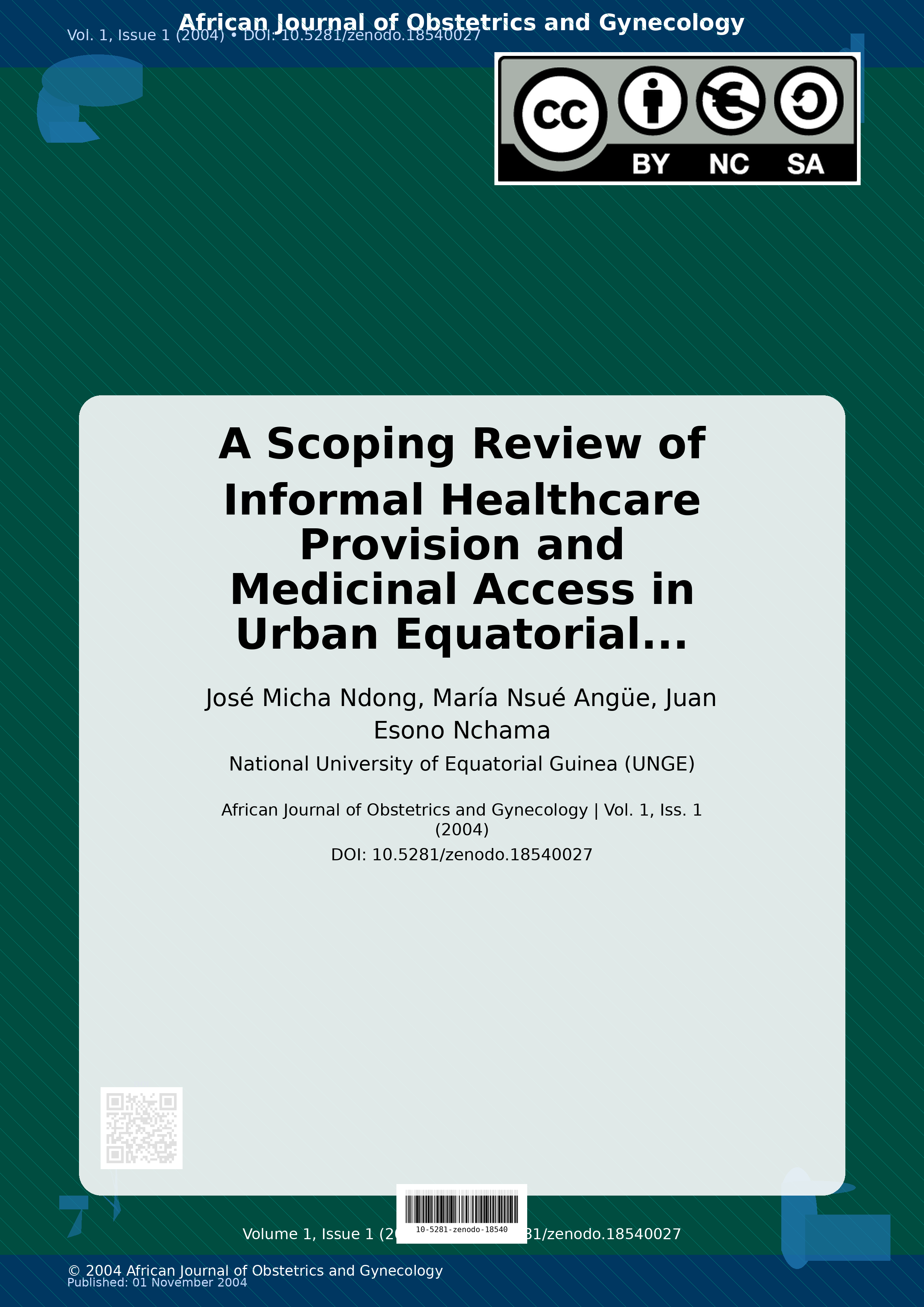 Cover image for: A Scoping Review of Informal Healthcare Provision and Medici