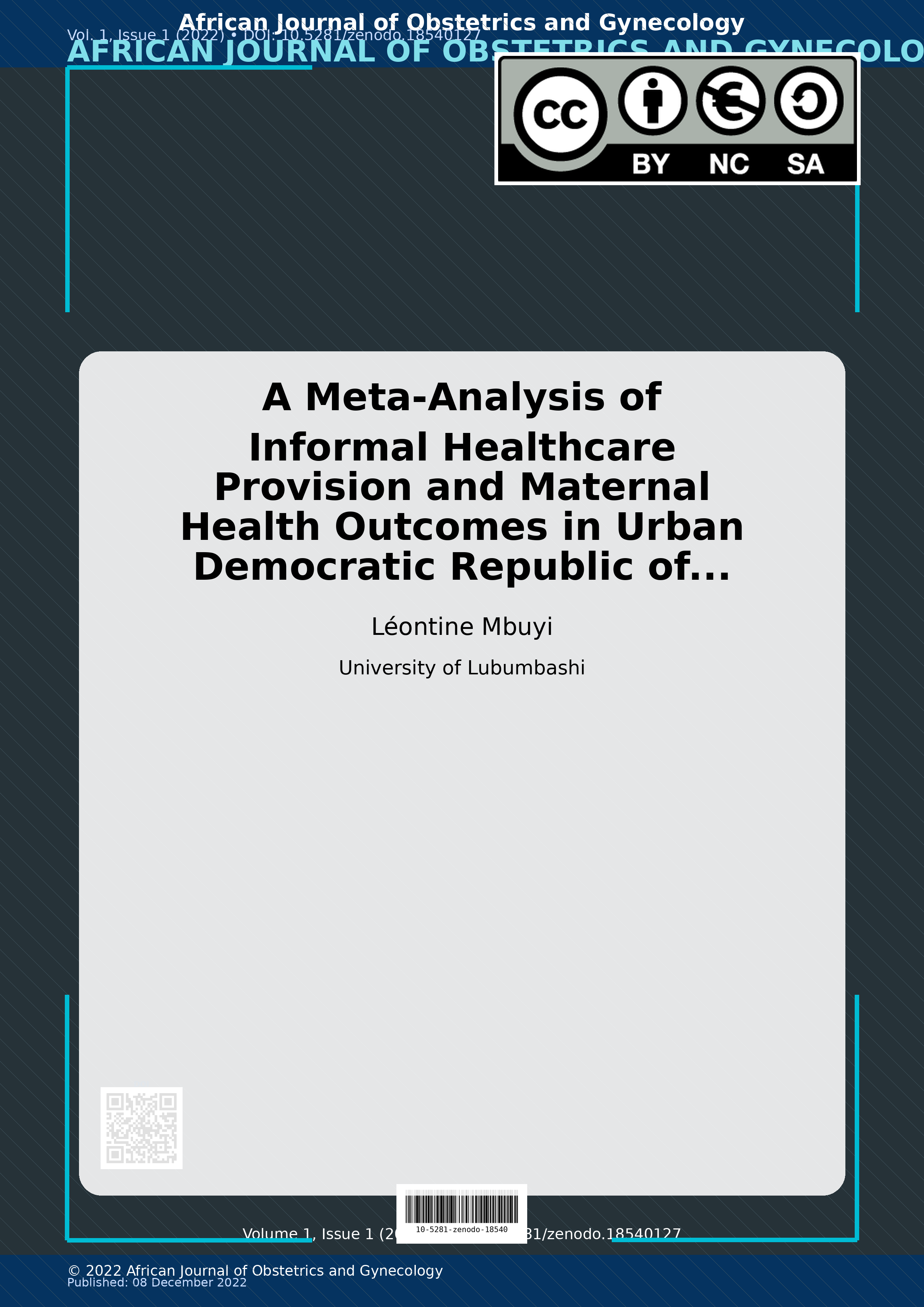 Cover image for: A Meta-Analysis of Informal Healthcare Provision and Materna