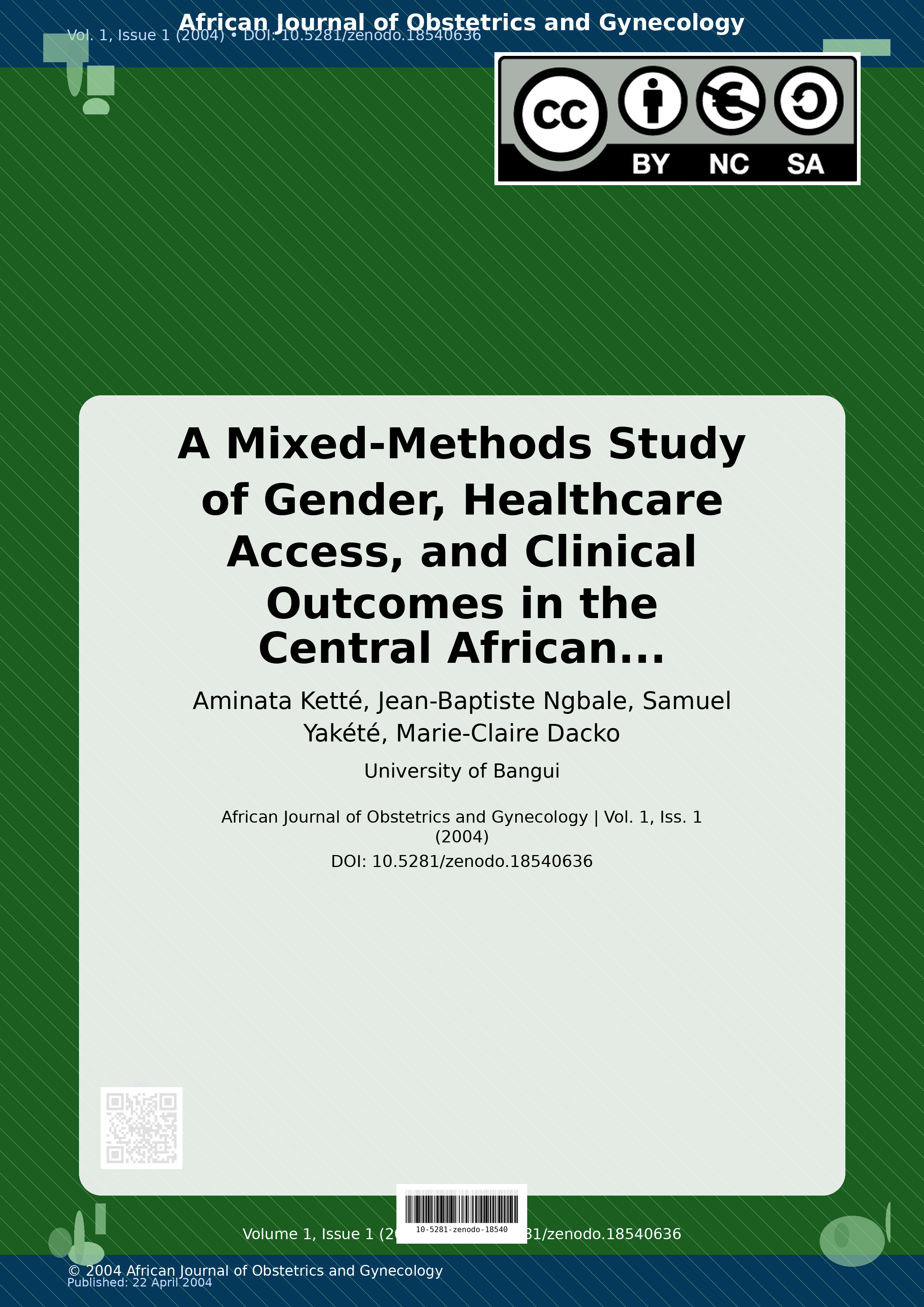 Cover image for: A Mixed-Methods Study of Gender, Healthcare Access, and Clin